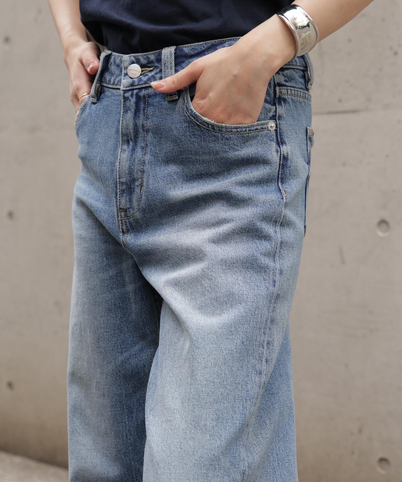 フリーズマート別注〉PICCADILLY ベーシックワイドデニムパンツ【低