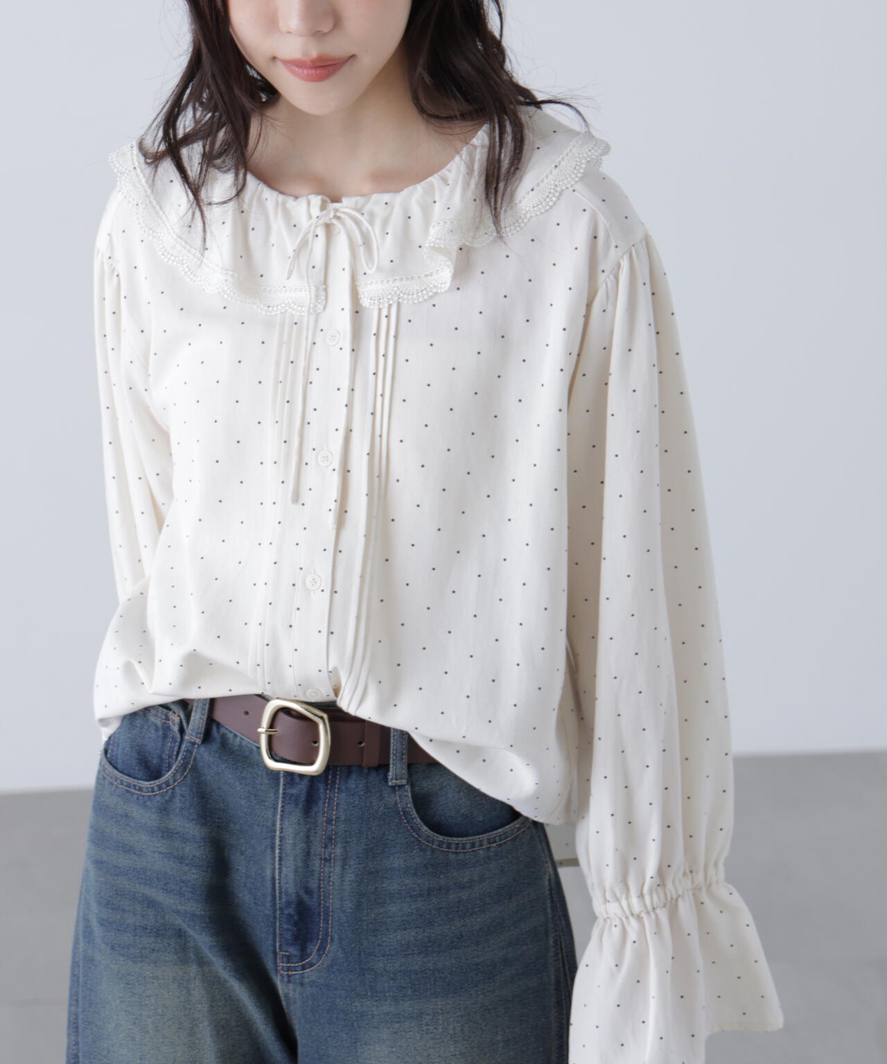 meruଘ即購入× レース編みチャイナニットトップス(ニット)｜トップス｜FURFUR（ファー