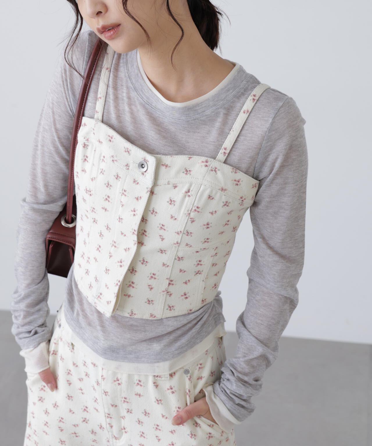 パネル切り替えデニムビスチェ