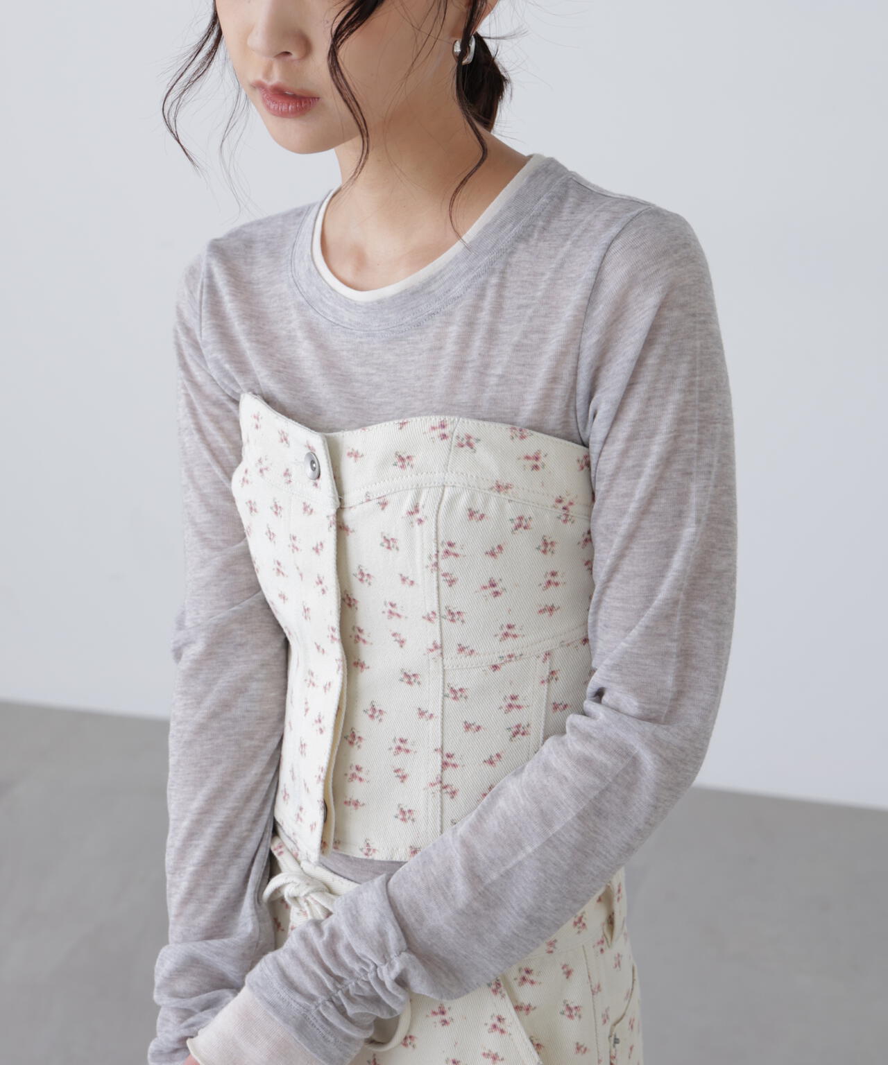 パネル切り替えデニムビスチェ