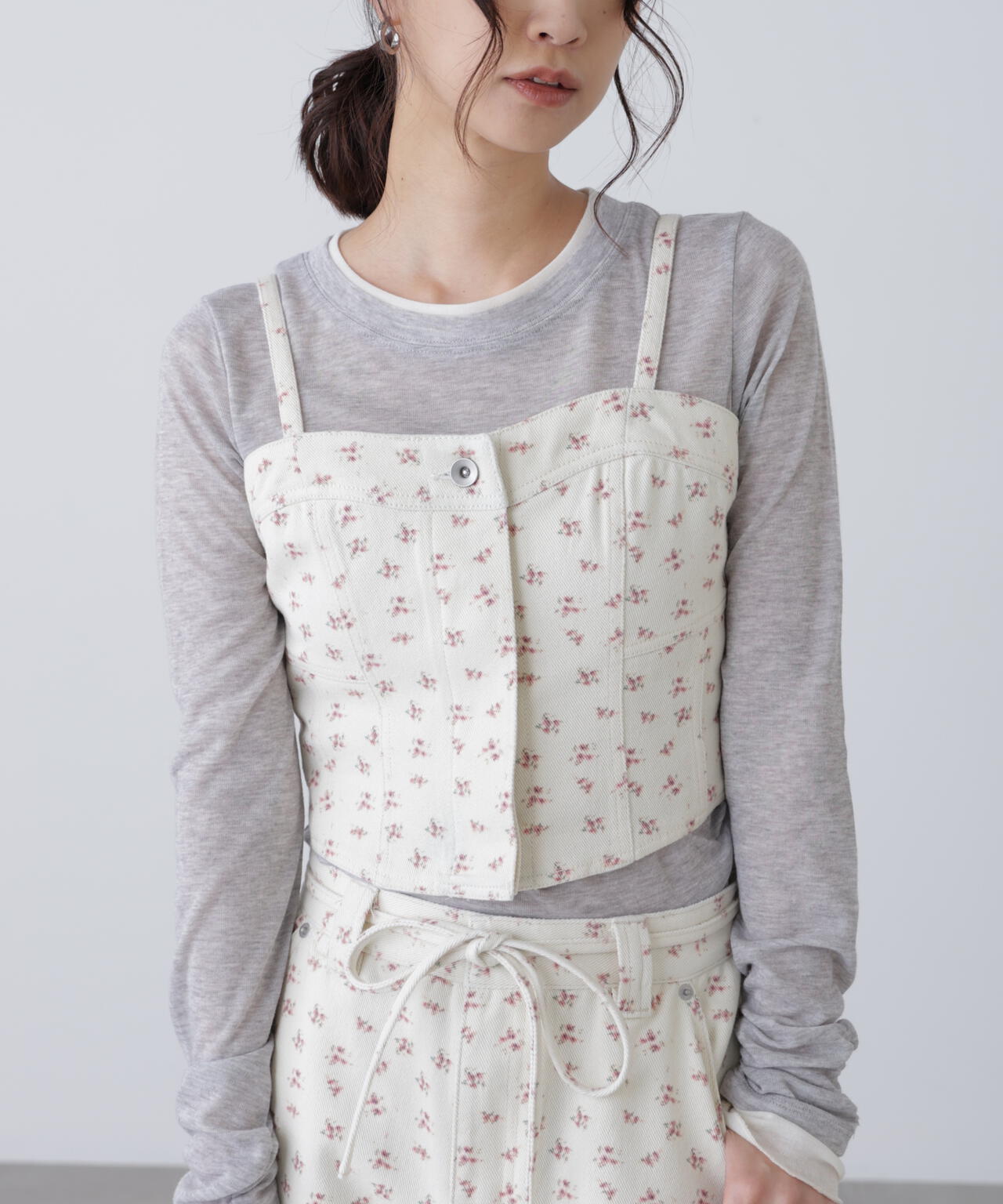 パネル切り替えデニムビスチェ