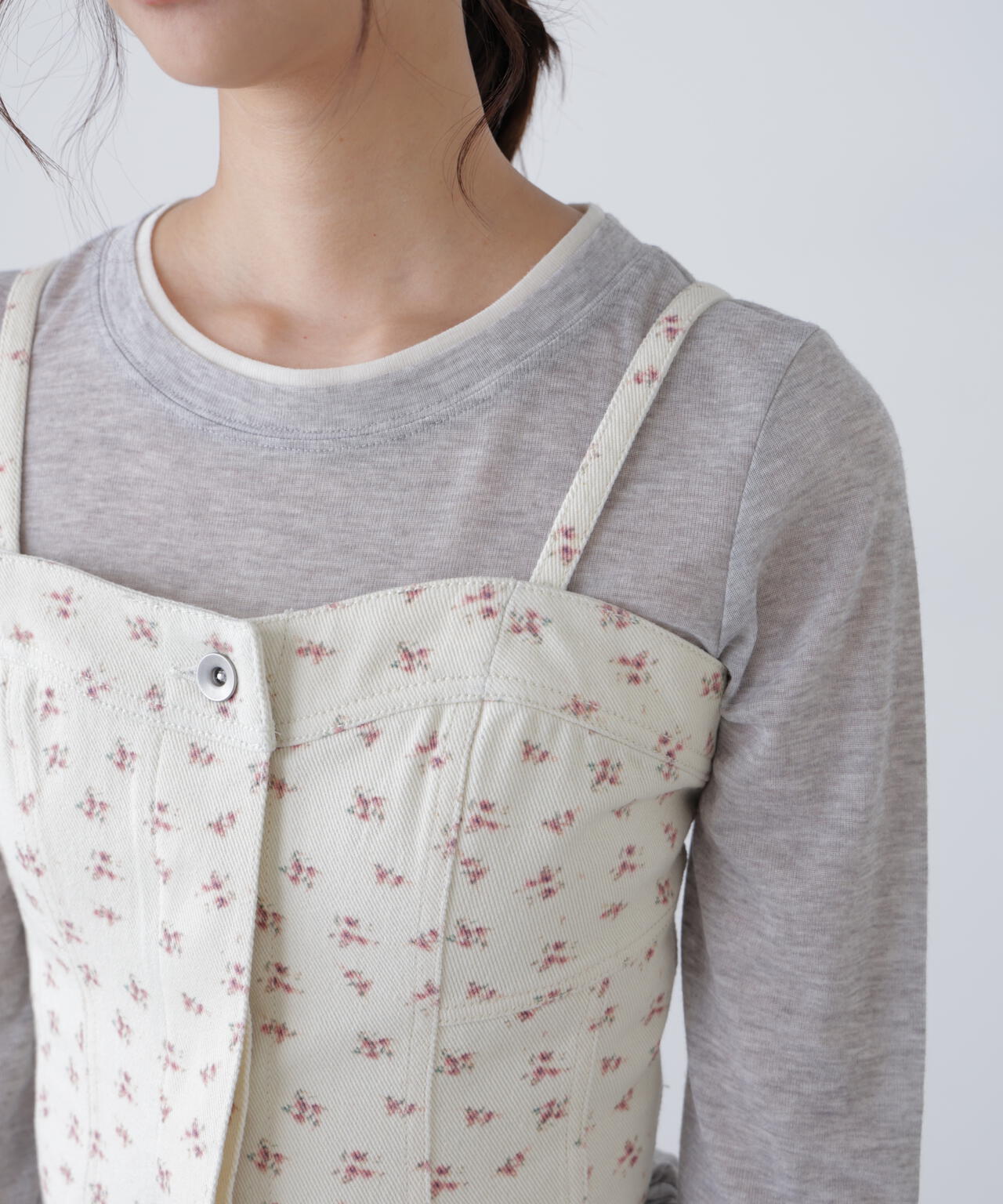 パネル切り替えデニムビスチェ