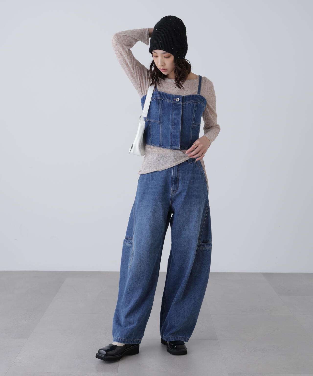 パネル切り替えデニムビスチェ