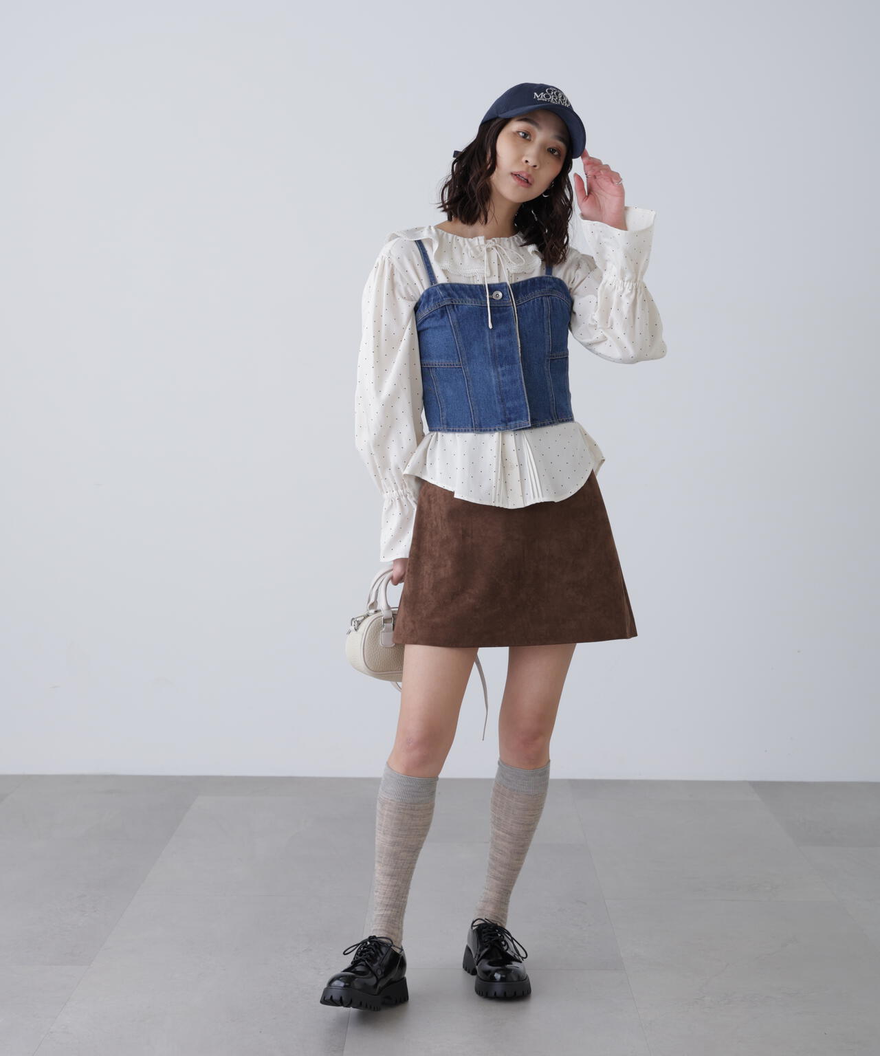 パネル切り替えデニムビスチェ