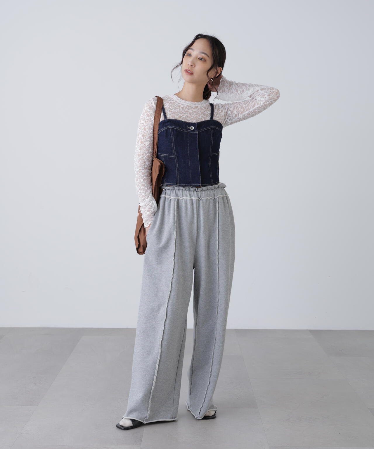 パネル切り替えデニムビスチェ