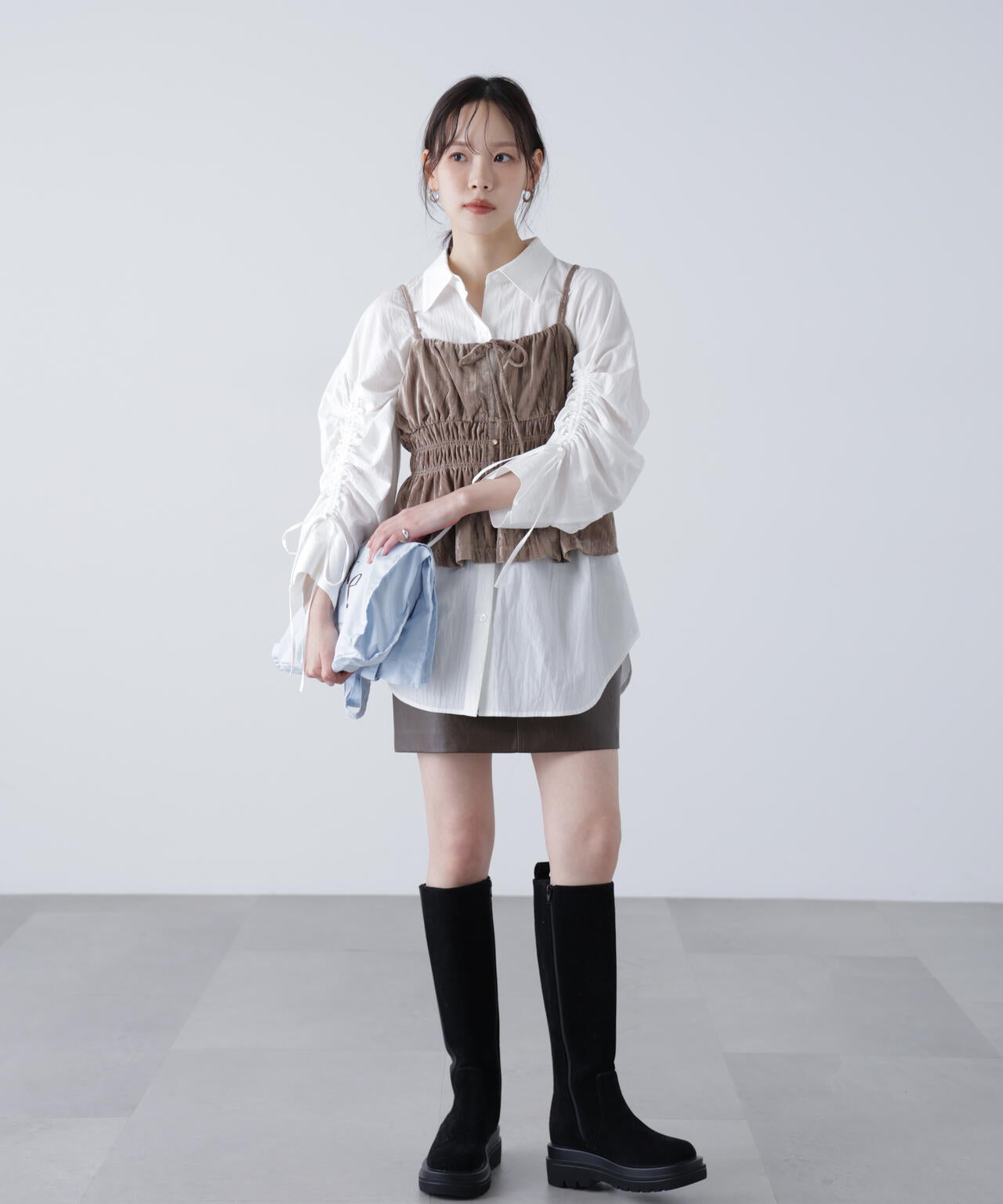 クラッシュベロアシャーリングビスチェ