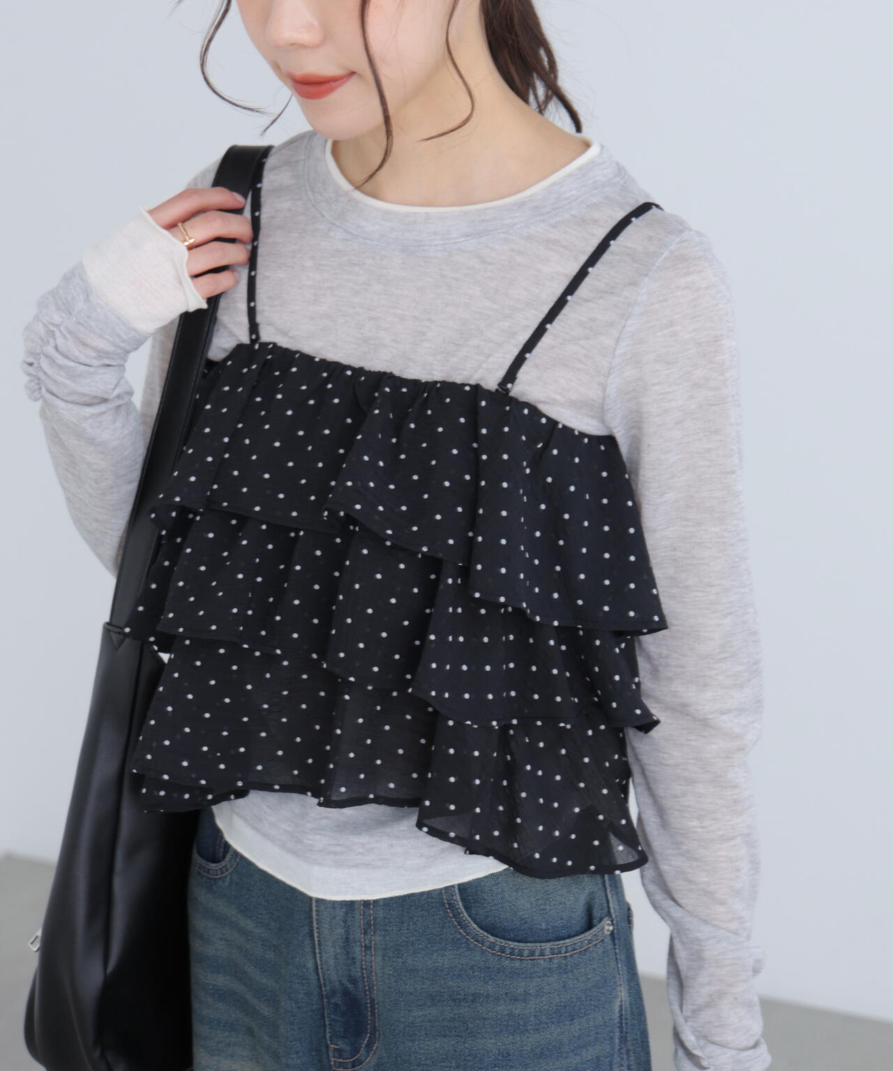 ティアードフリル2wayビスチェ