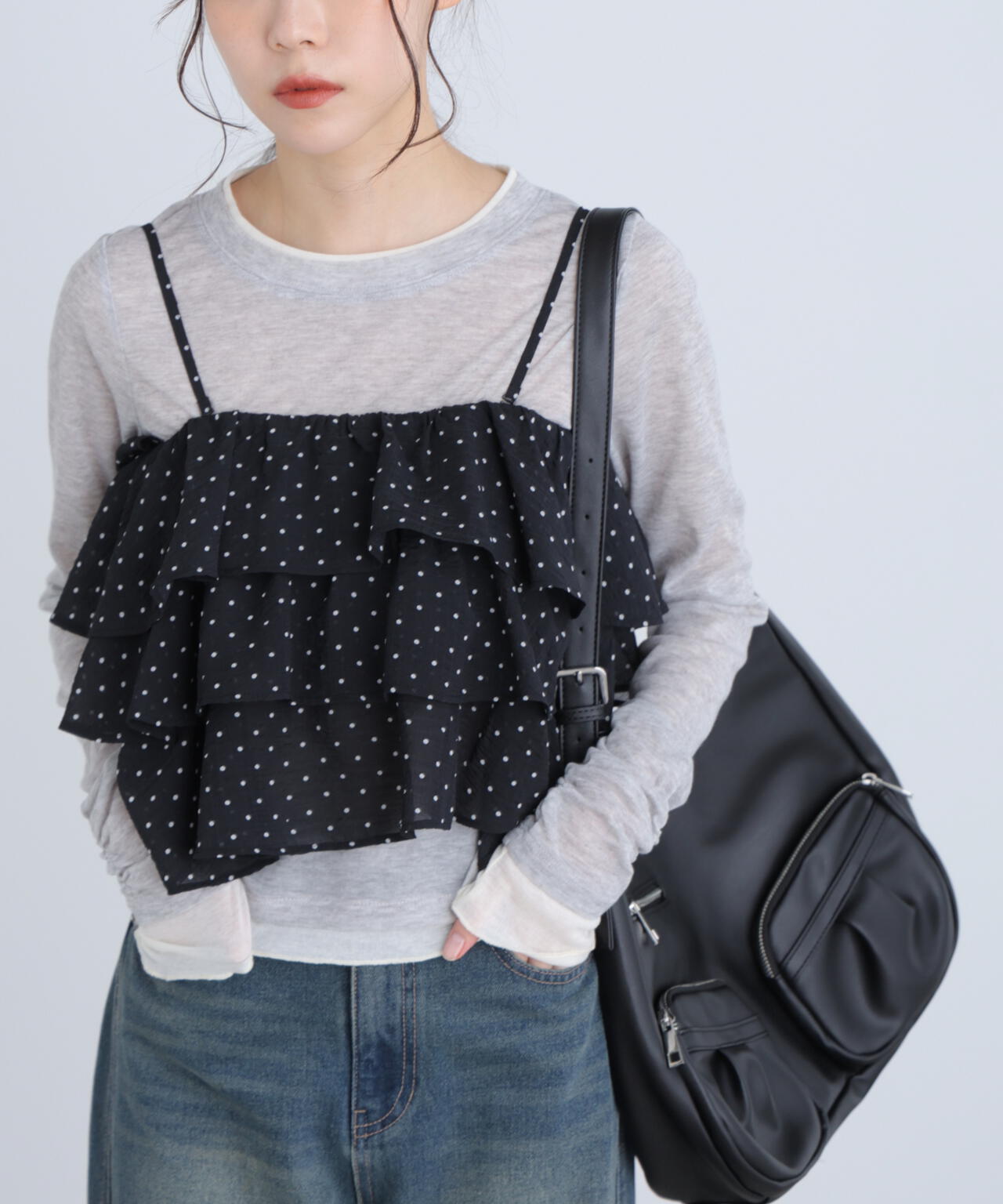 ティアードフリル2wayビスチェ