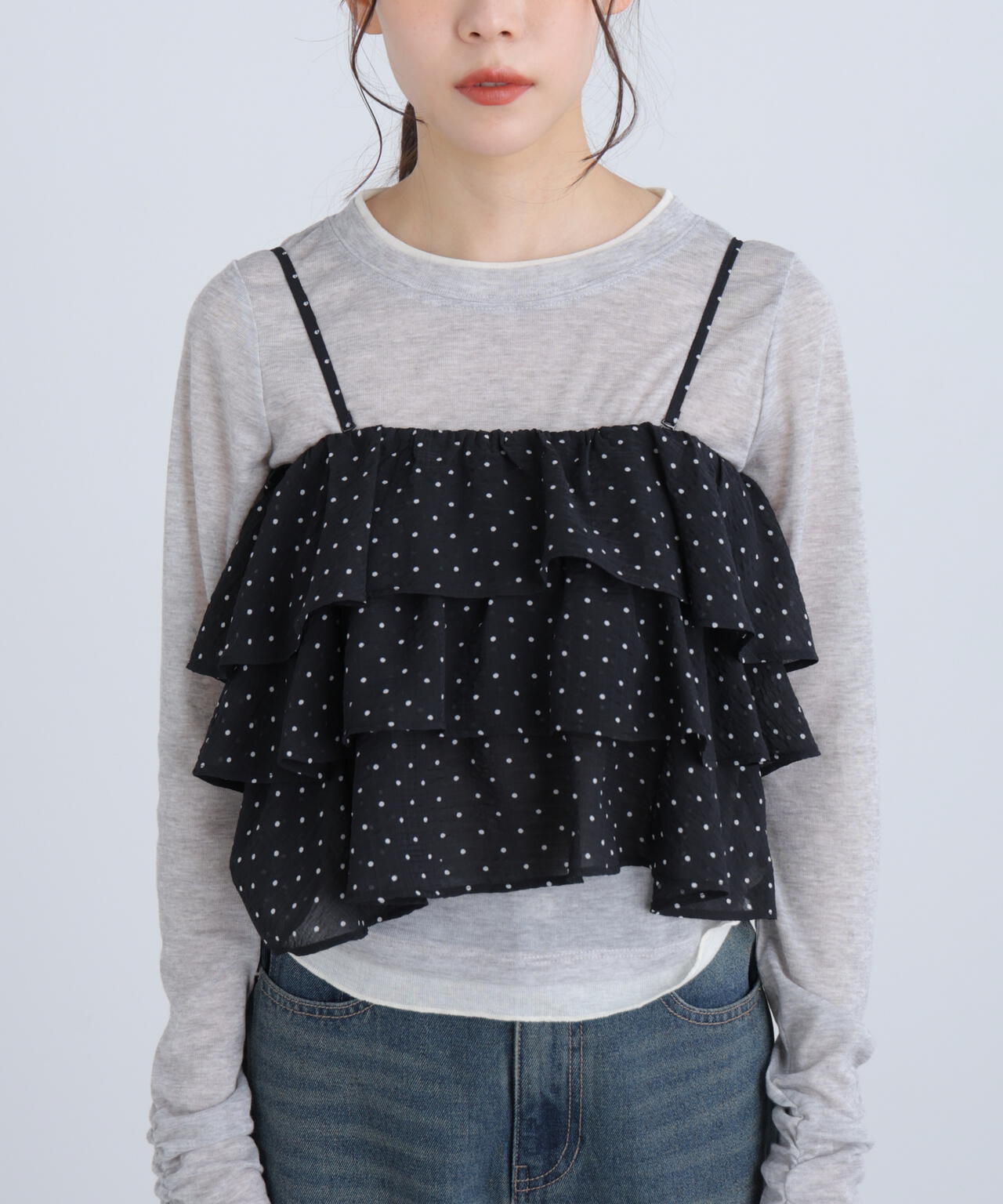 ティアードフリル2wayビスチェ