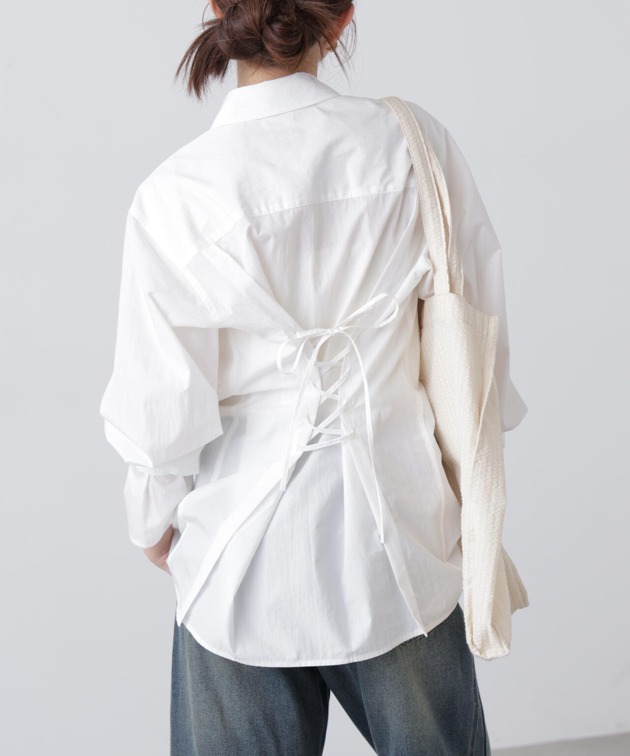 ウエストシェイプレースアップシャツ