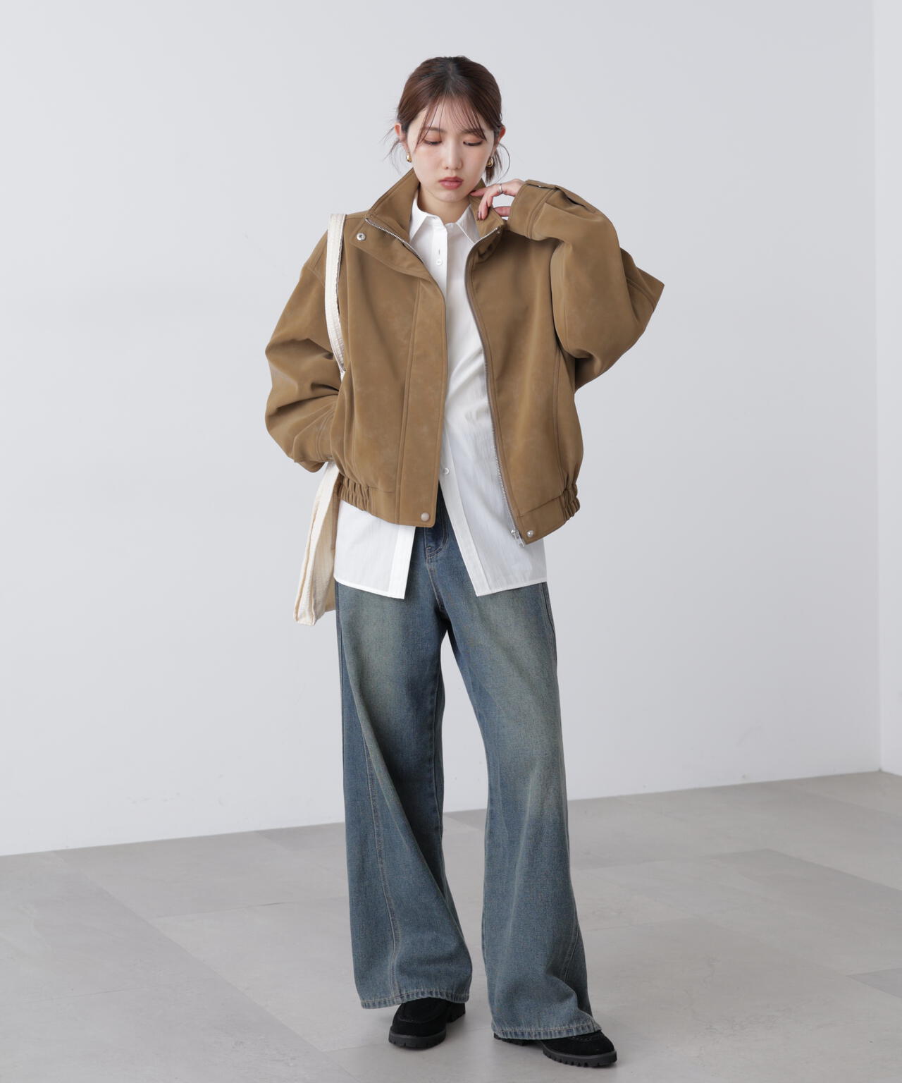 ウエストシェイプレースアップシャツ