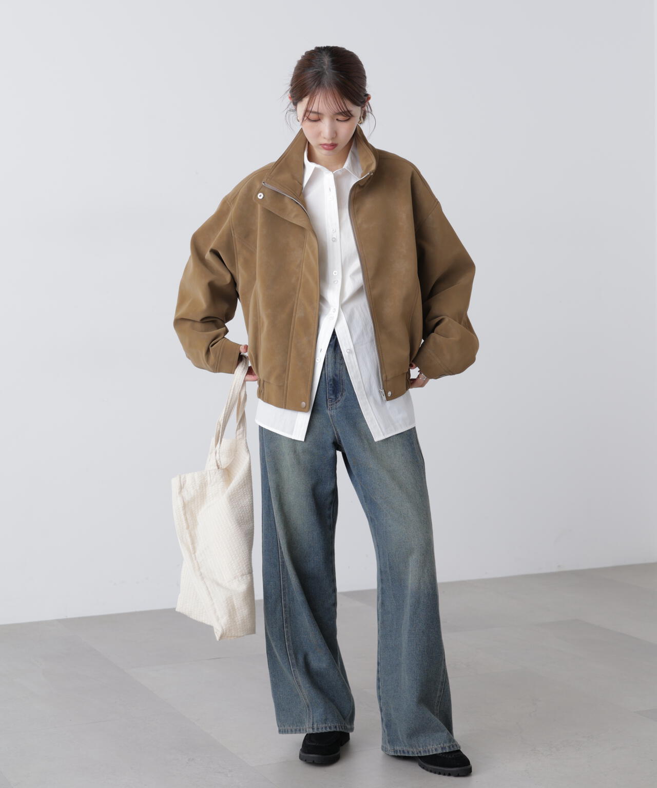 ウエストシェイプレースアップシャツ