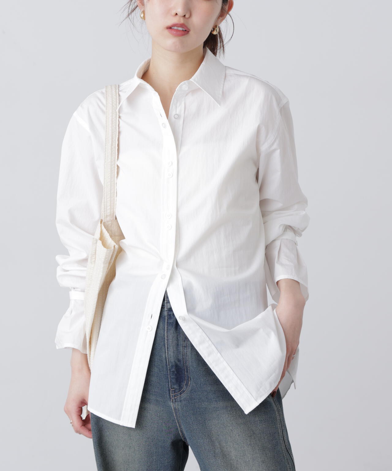 ウエストシェイプレースアップシャツ