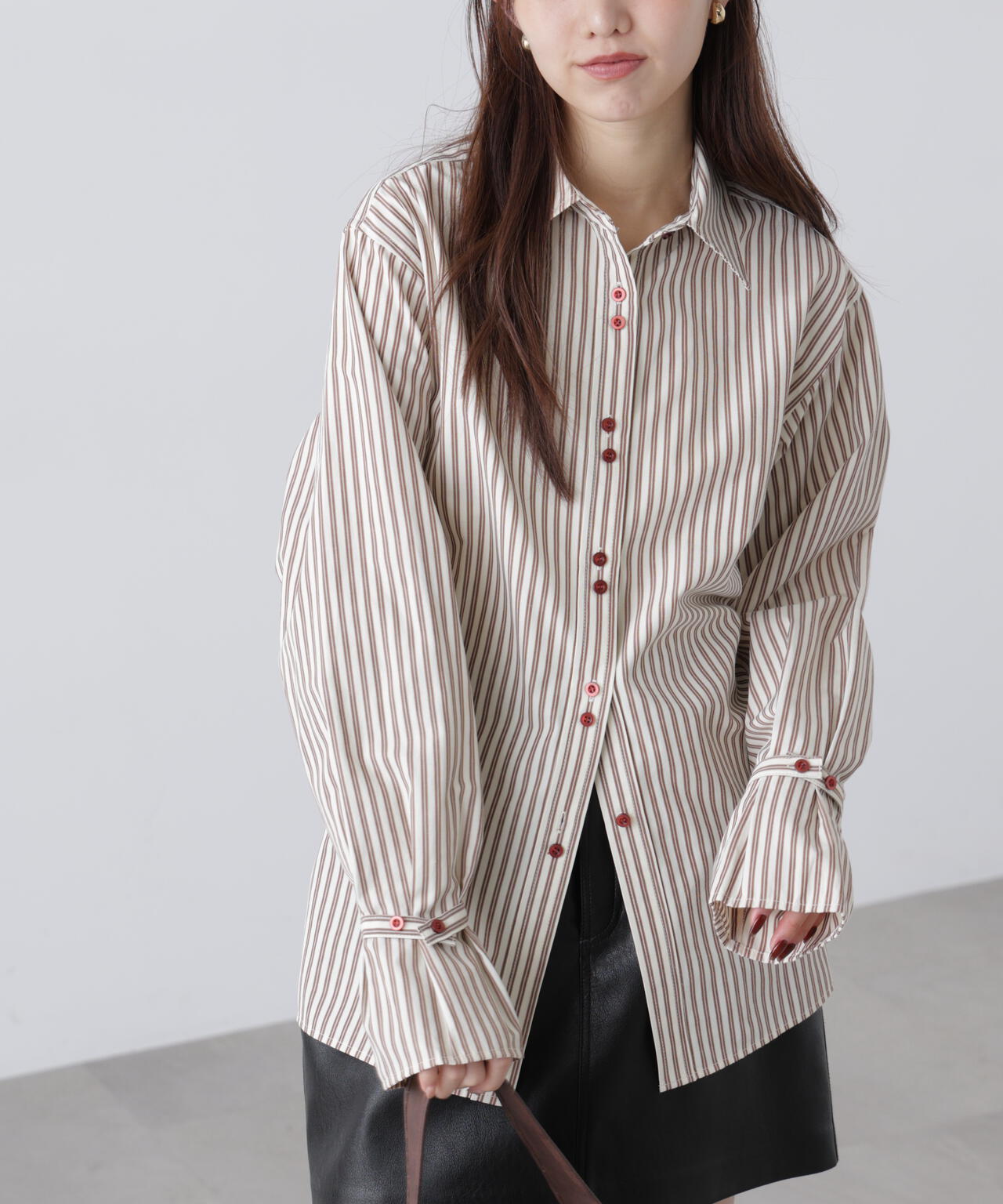 ウエストシェイプレースアップシャツ