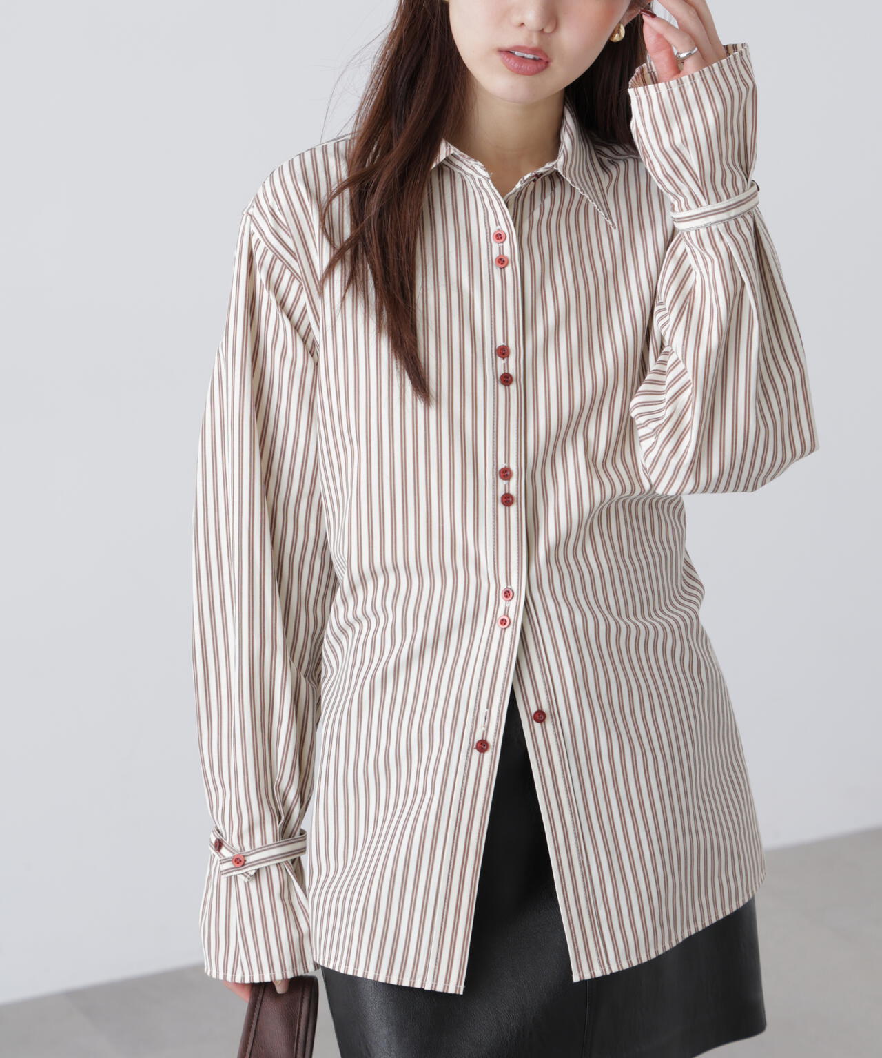 ウエストシェイプレースアップシャツ