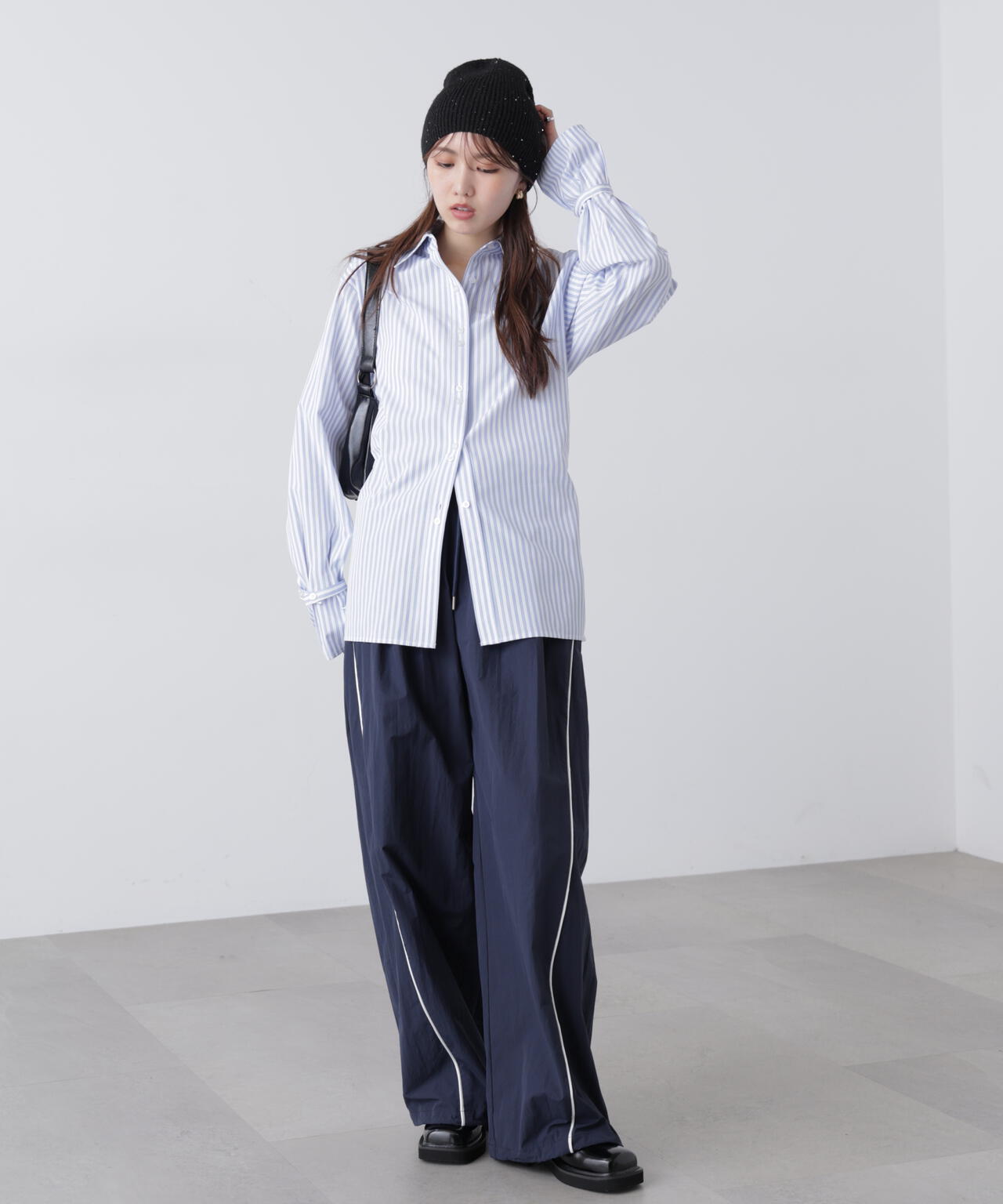 ウエストシェイプレースアップシャツ