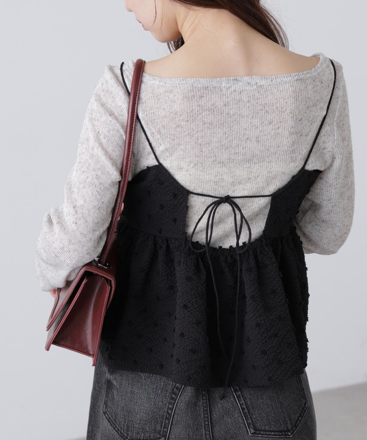 ドットジャガードキャミソールビスチェ