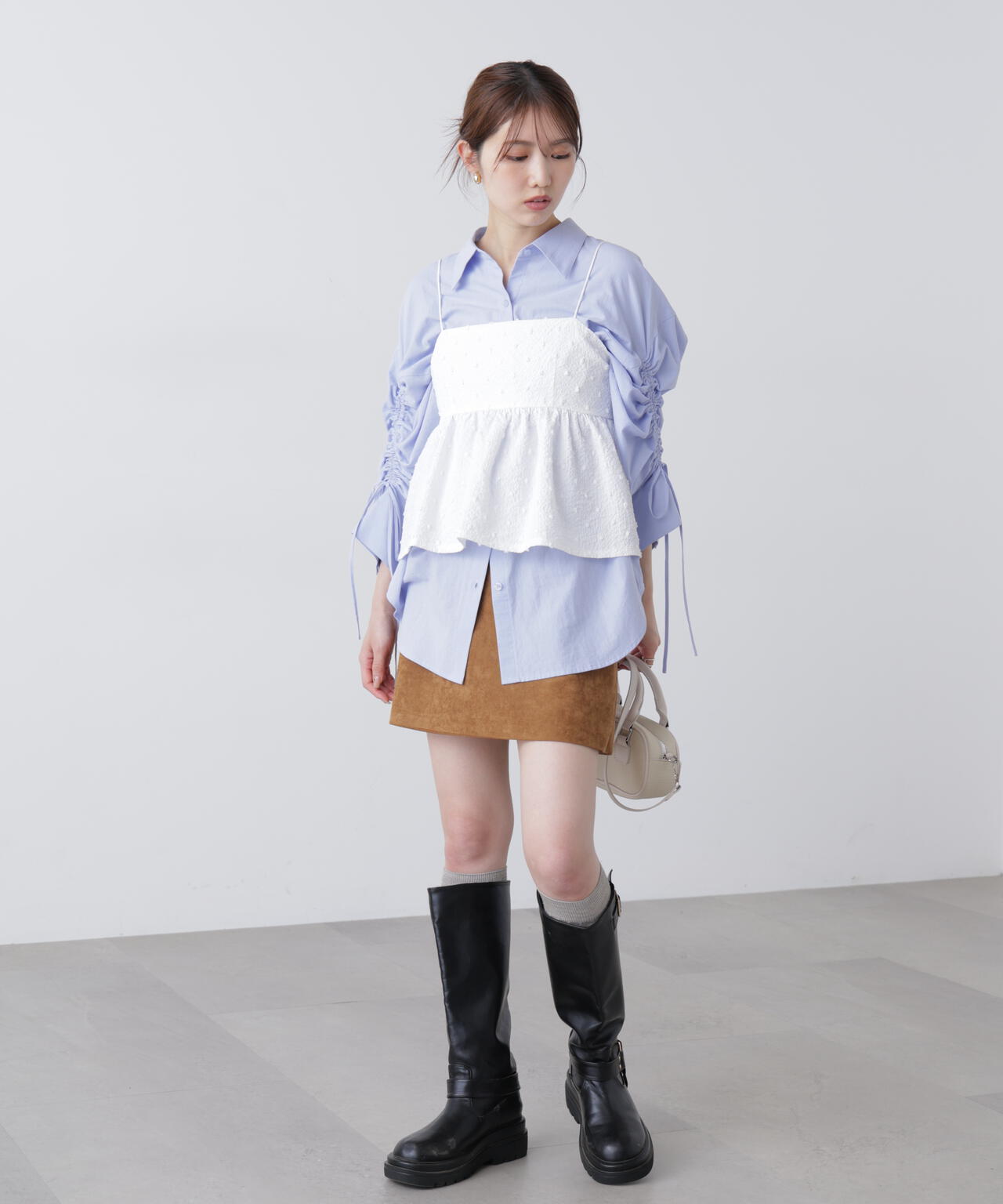 etretokyo ベージュ ジャガードオーバーキャミソール ビスチェ ジャガードオーバーキャミソール(F OFF WHITE): トップス │ ETRE