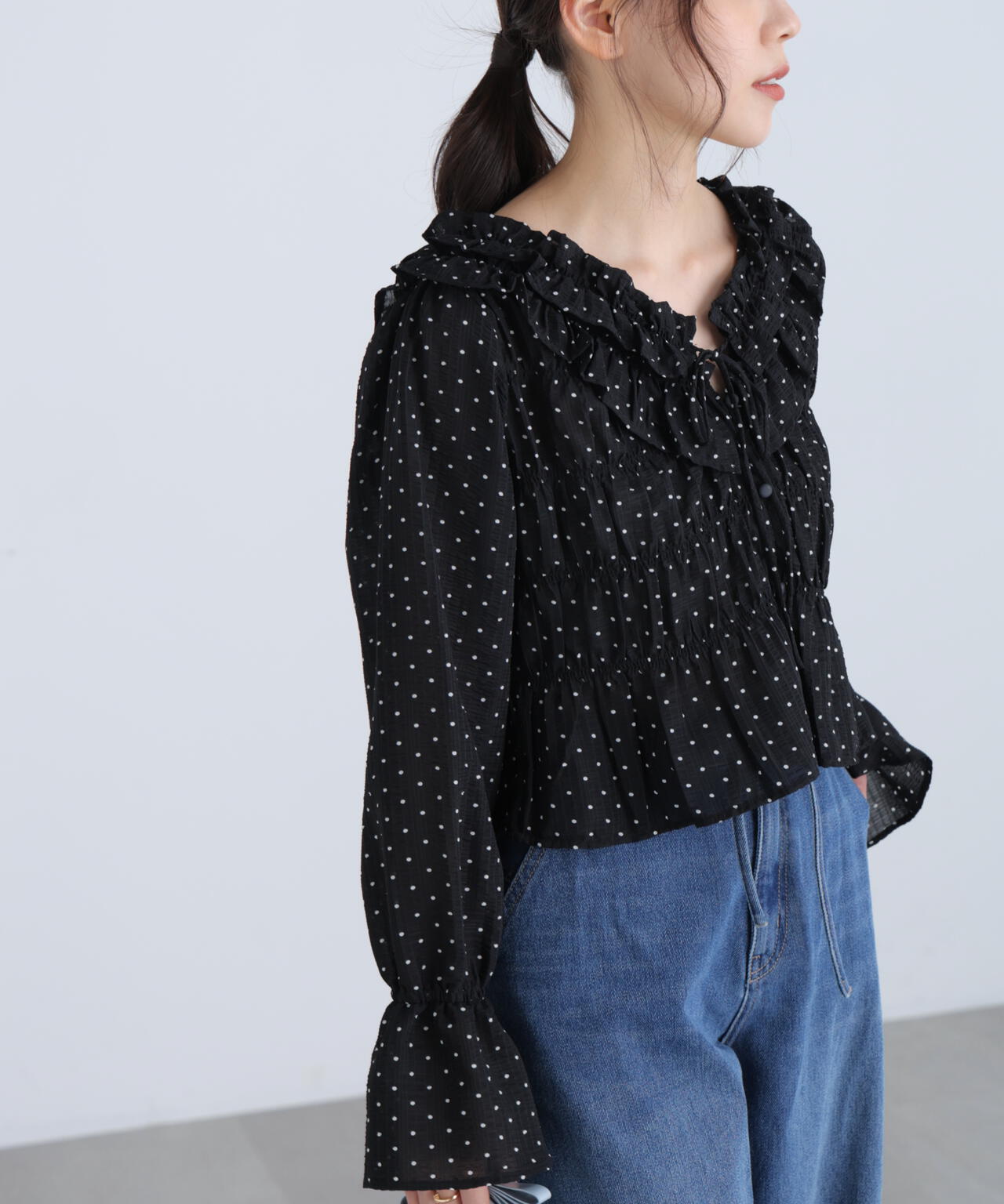 【一部追加生産予約】アソート前後2wayフリルブラウス