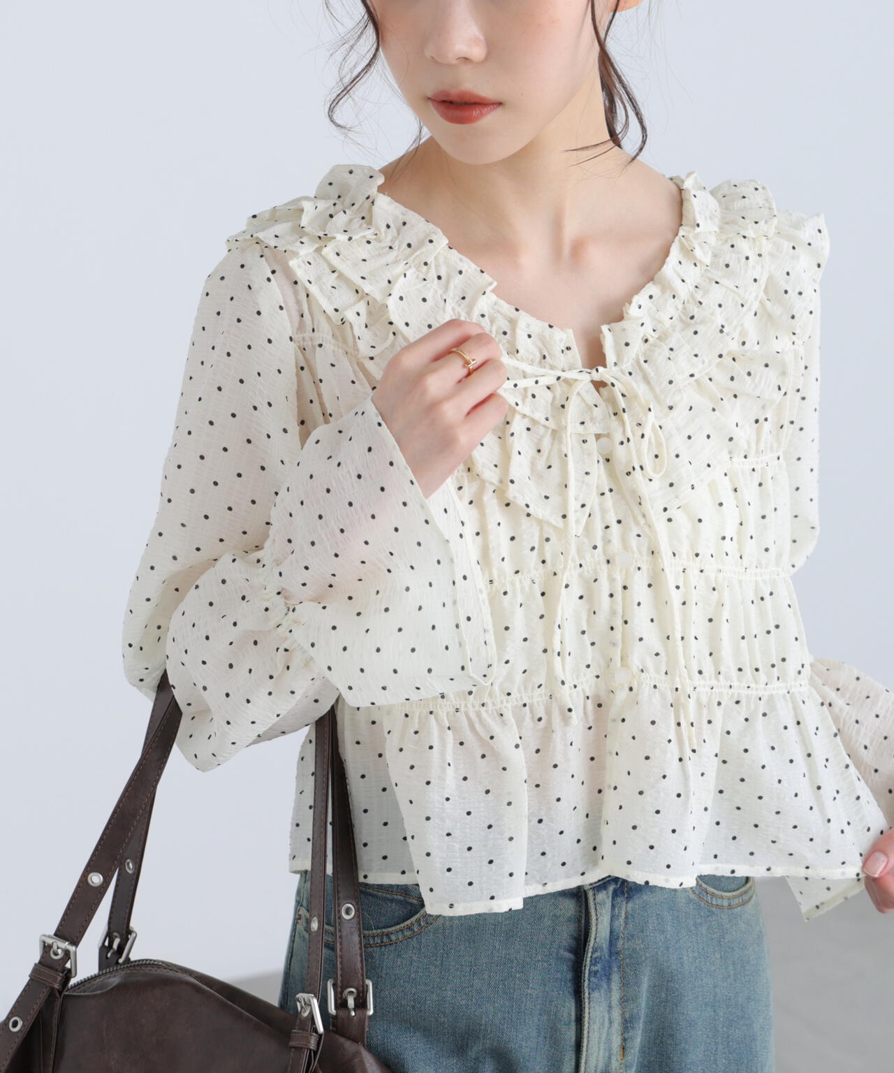 【一部追加生産予約】アソート前後2wayフリルブラウス