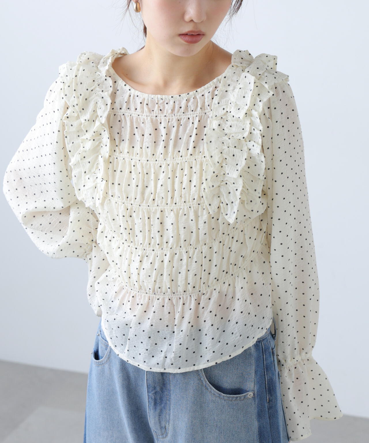 【一部追加生産予約】アソート前後2wayフリルブラウス