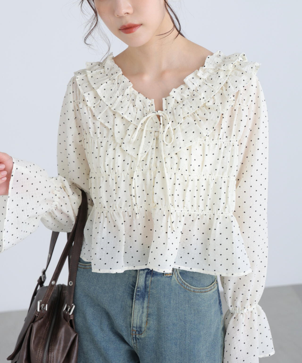 【一部追加生産予約】アソート前後2wayフリルブラウス