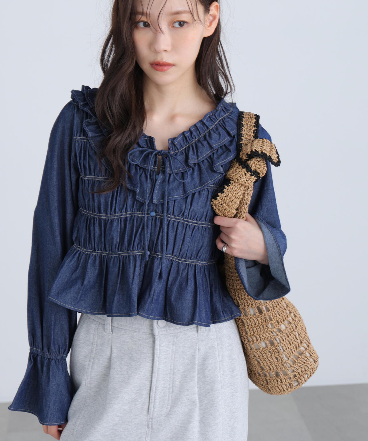 【一部追加生産予約】アソート前後2wayフリルブラウス
