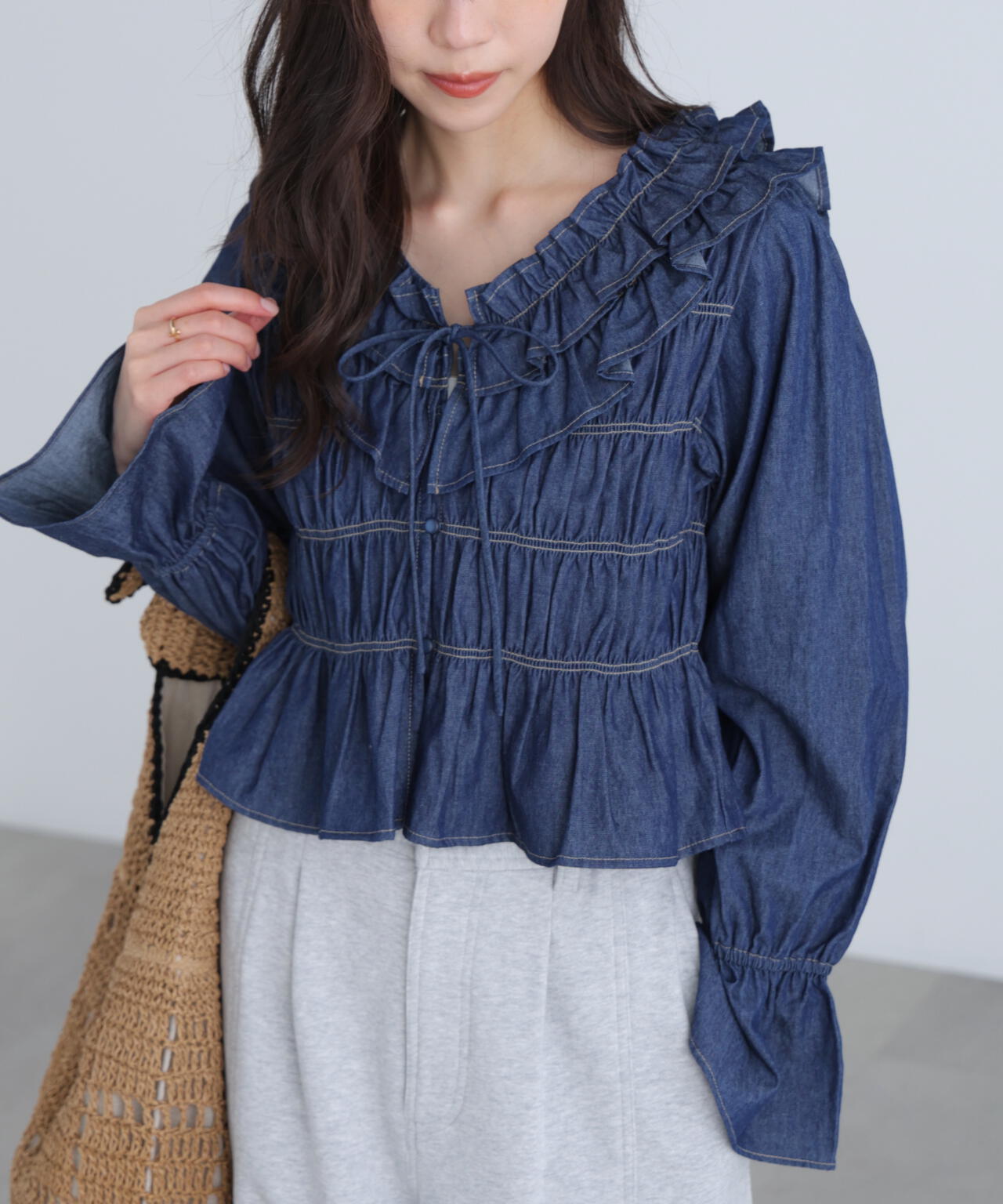 【一部追加生産予約】アソート前後2wayフリルブラウス