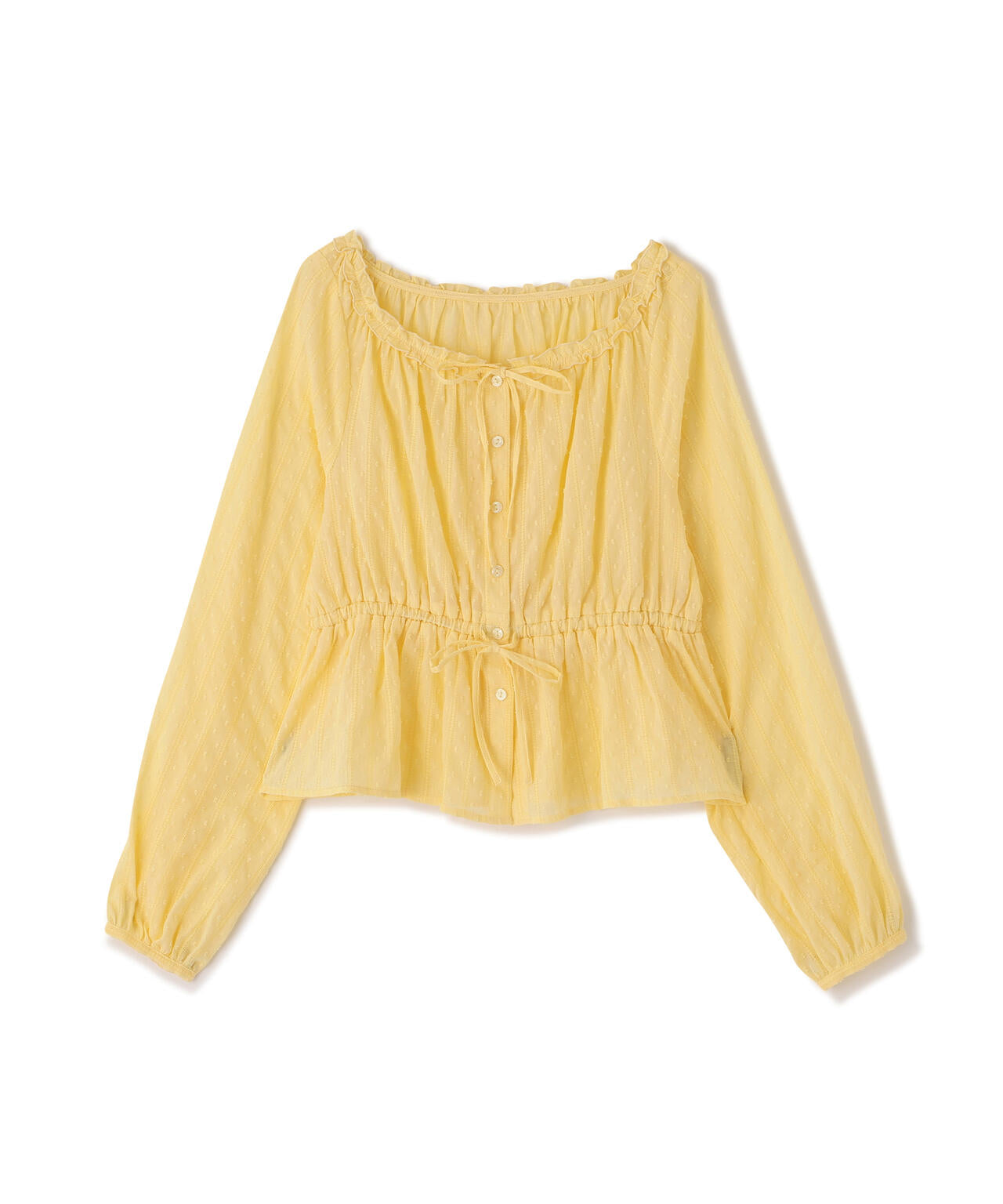 コットンレースペプラムブラウス