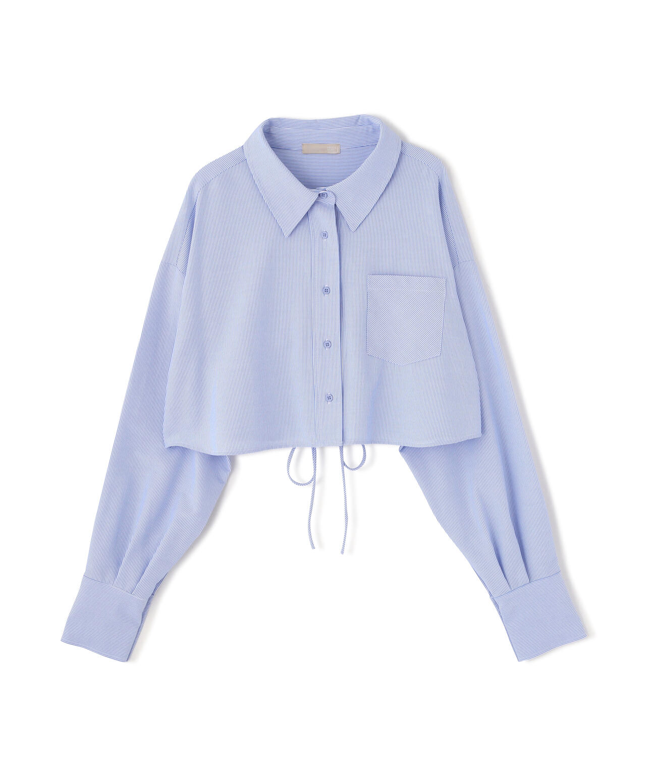 バックレースアップショート丈シャツ