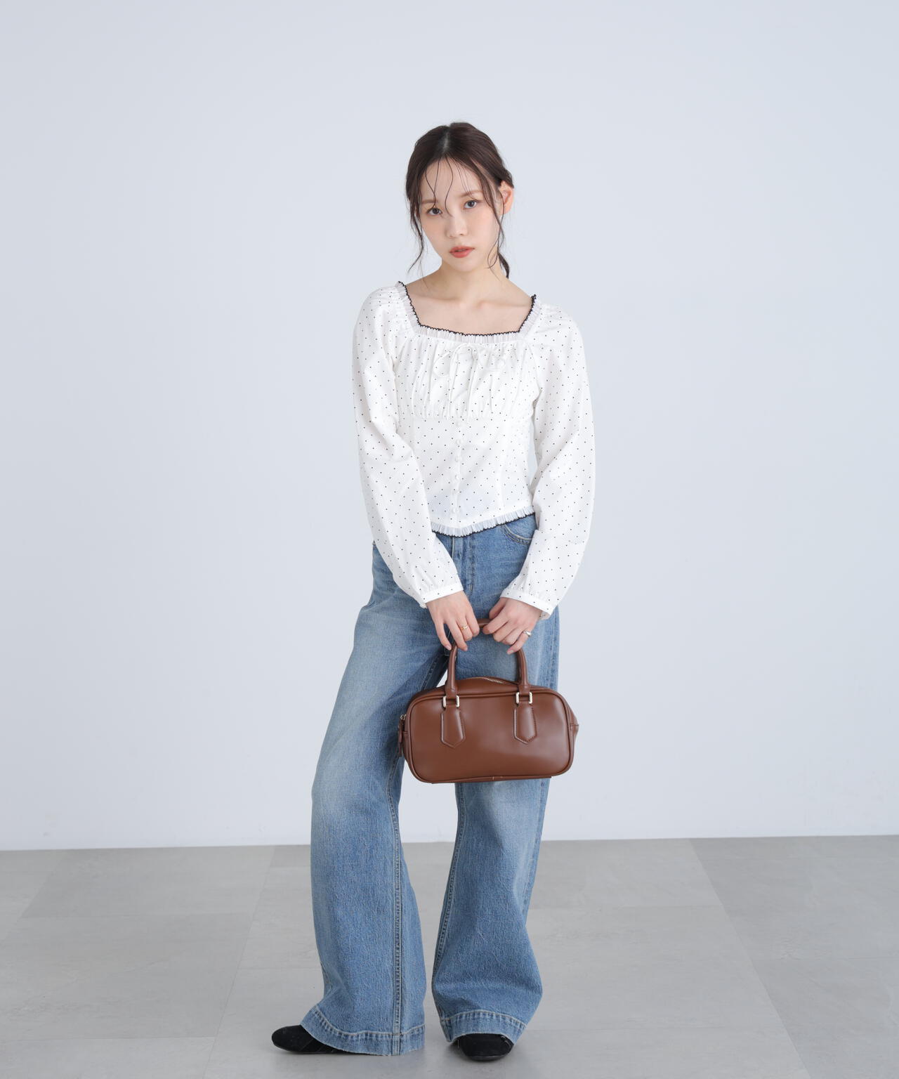 長袖ドット衿フリルブラウス | FREE'S MART（フリーズマート