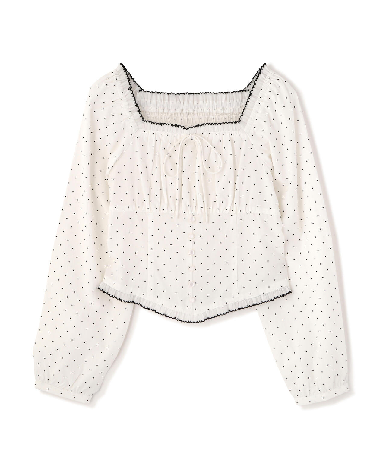 長袖ドット衿フリルブラウス | FREE'S MART（フリーズマート