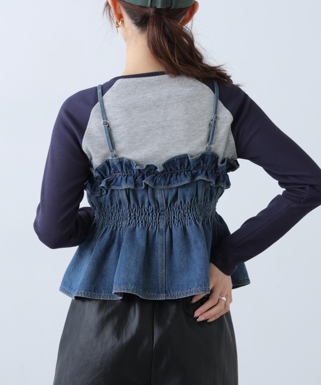 フリルデニムビスチェ