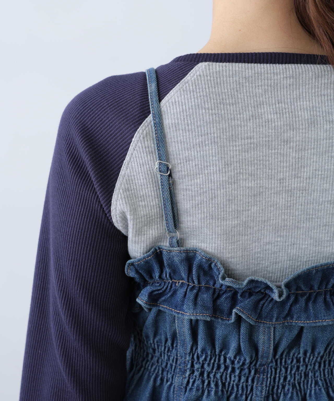 フリルデニムビスチェ