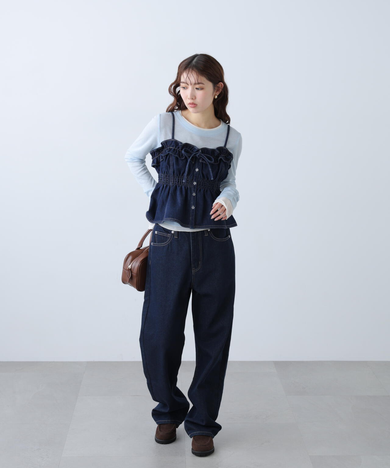 フリルデニムビスチェ