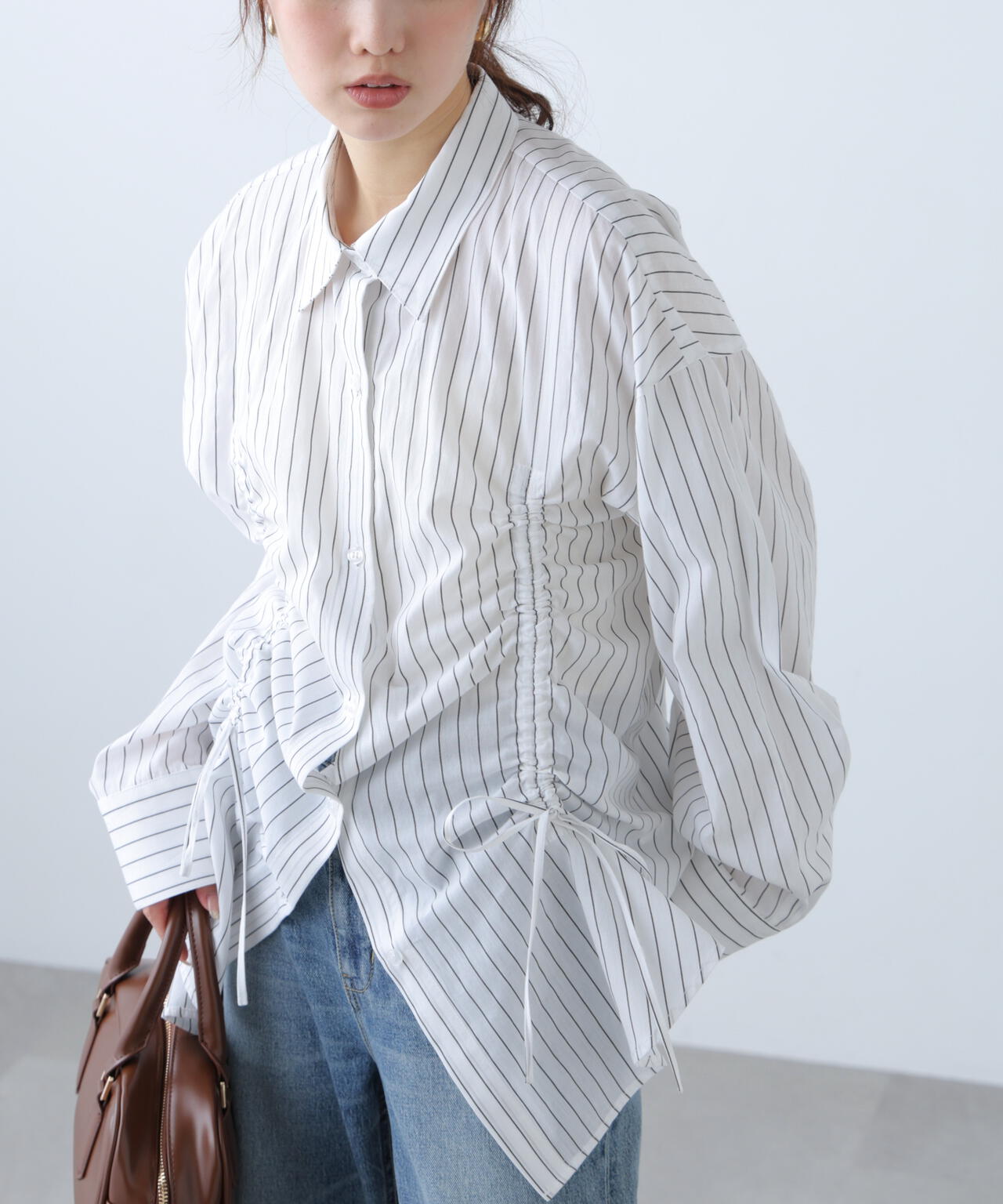 フロントドロストオーバーサイズシャツ