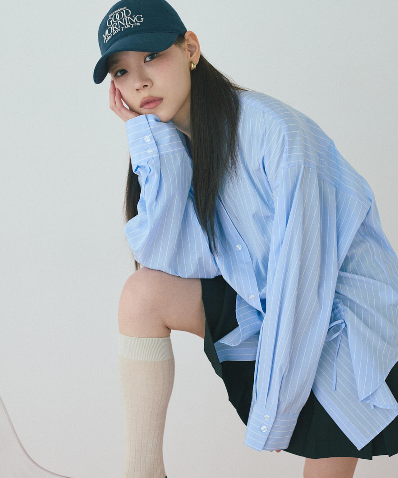 フロントドロストオーバーサイズシャツ