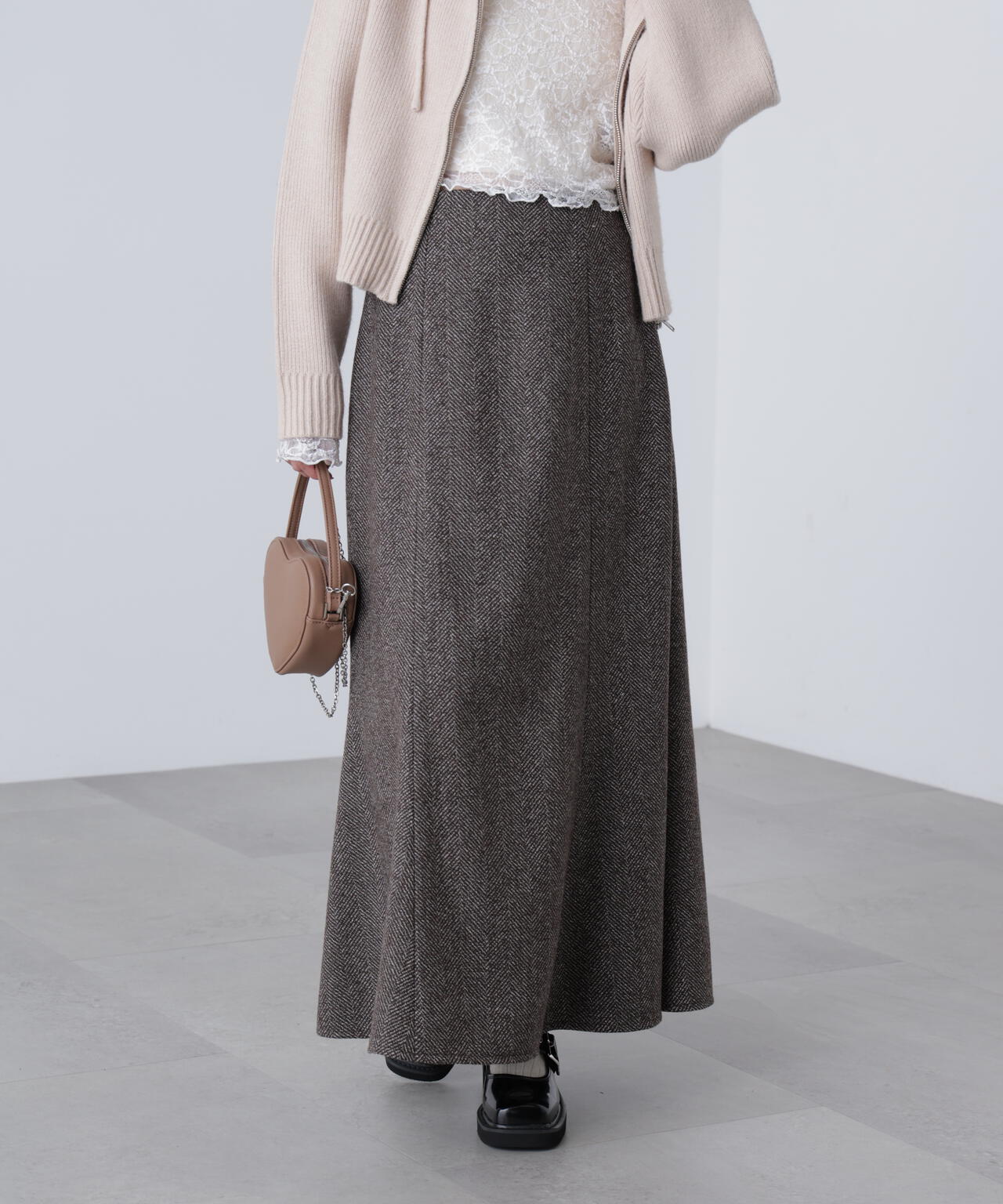 [低身長サイズ/Sシリーズ]ツイードマーメイドスカート