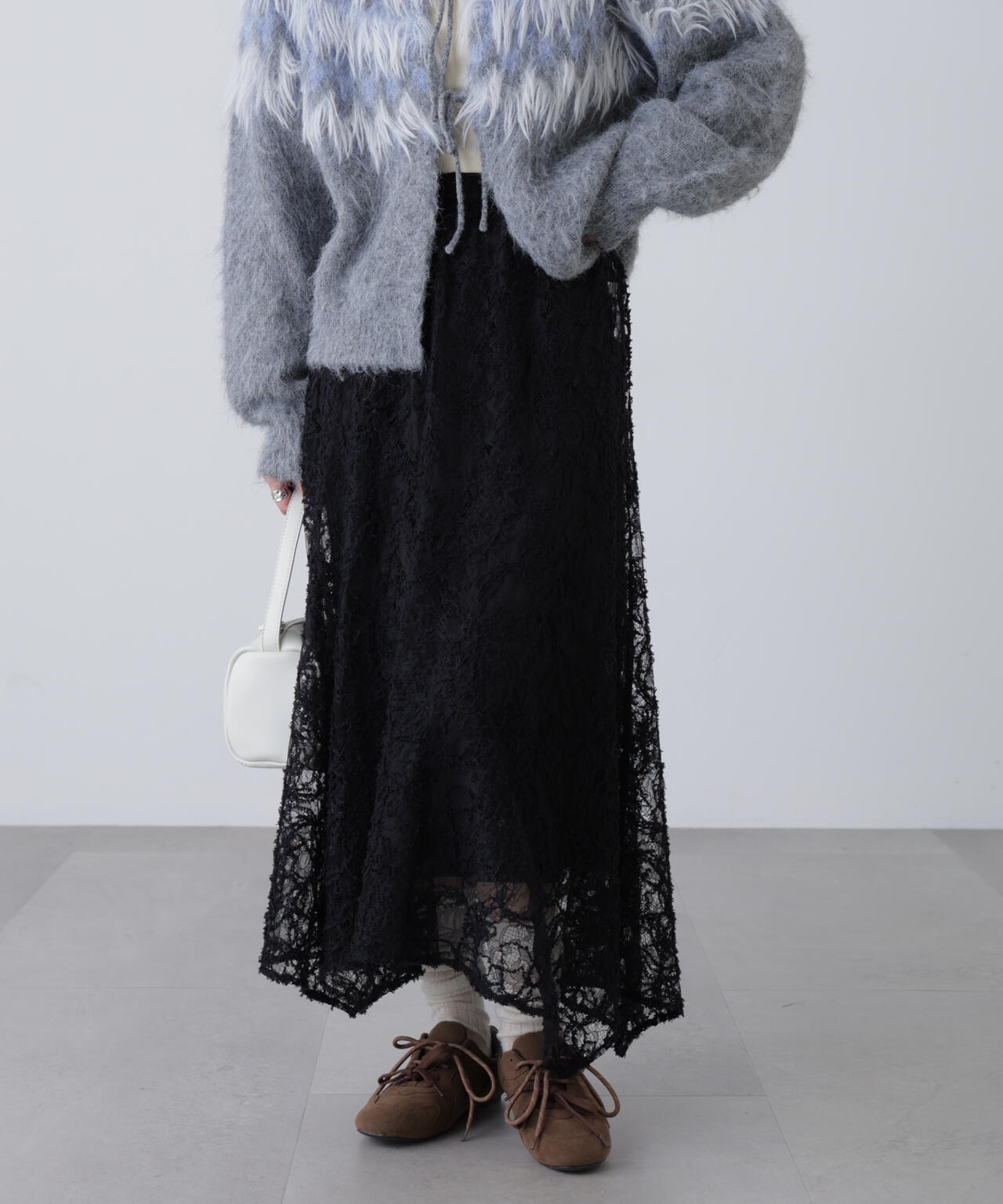 2wayモールレースパネルフレアスカート