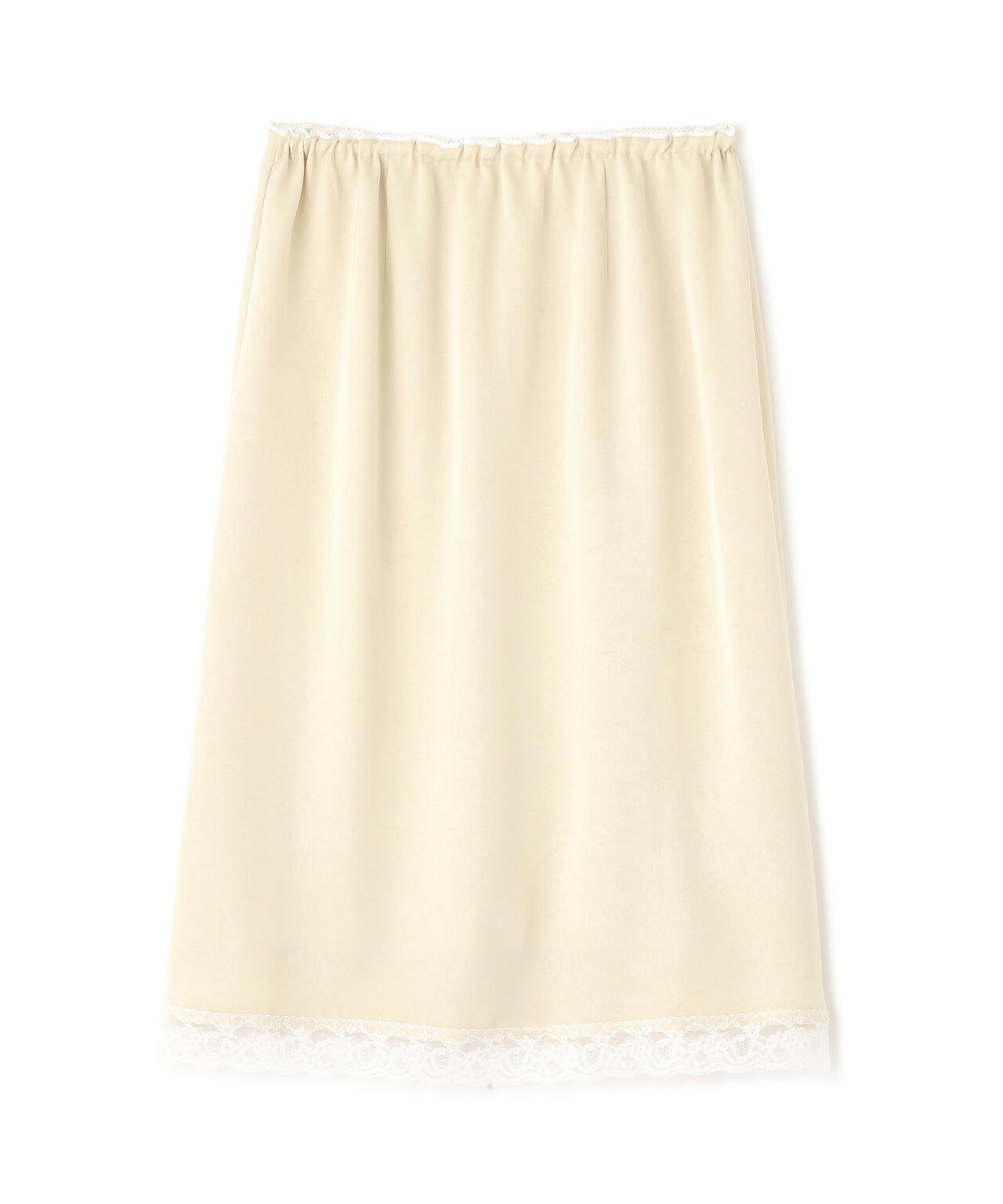 レーストリムサテンミディスカート