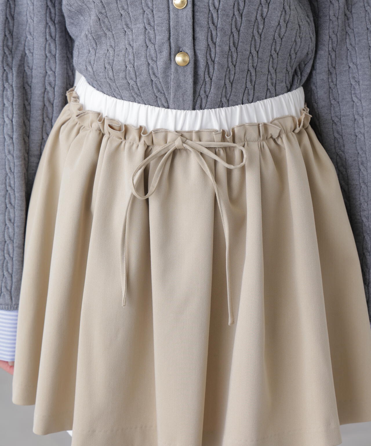 インナーパンツ付レイヤードフレアミニスカート