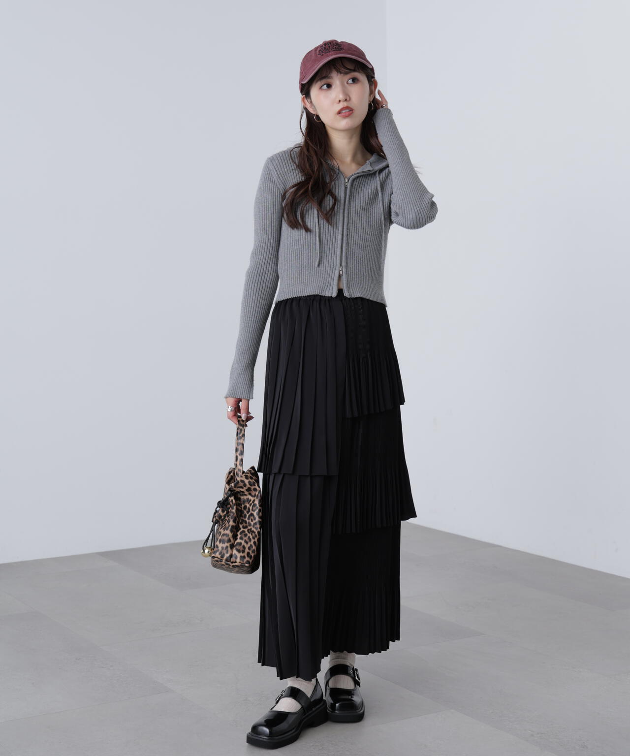 ランダムプリーツティアードスカート