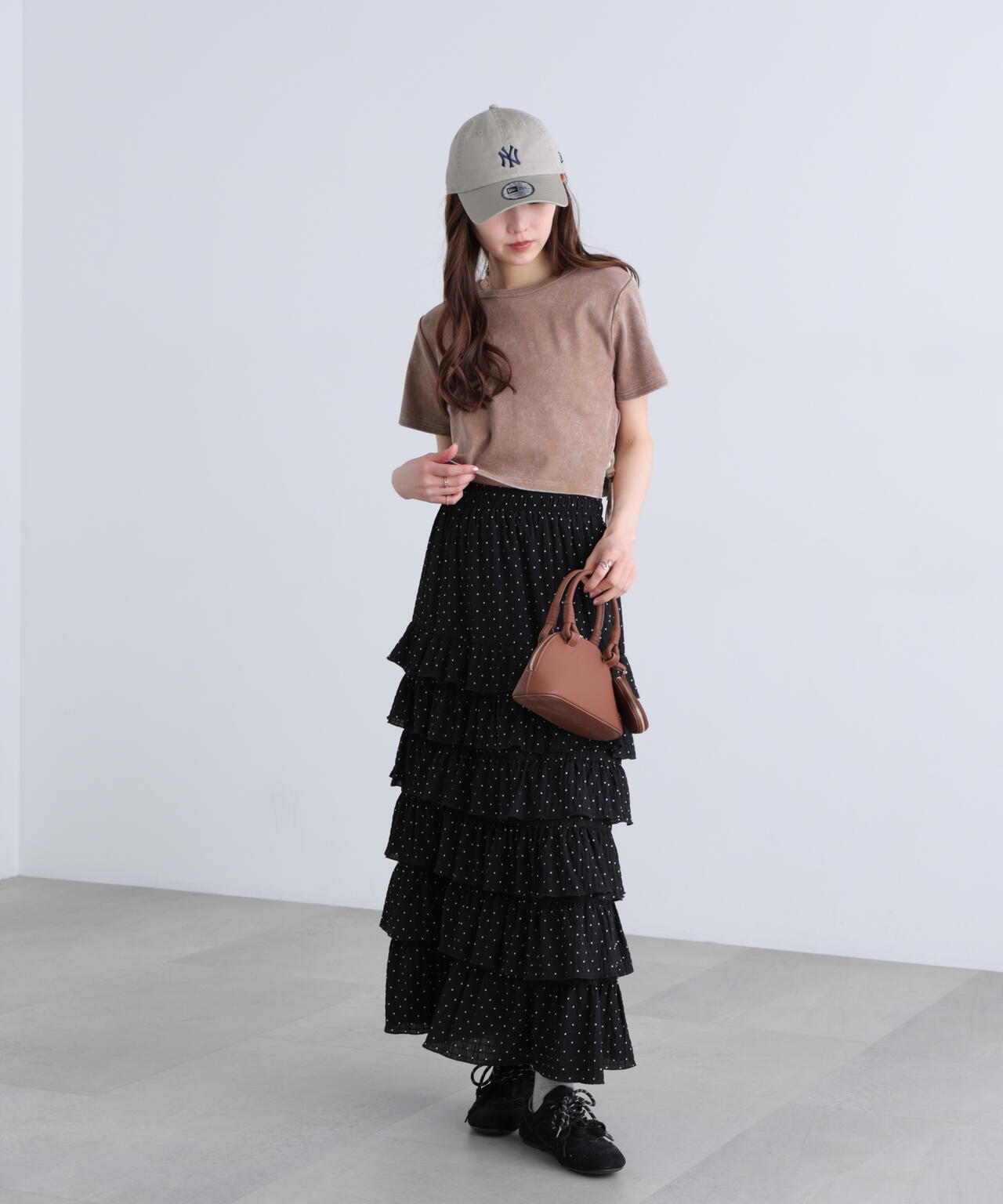 フリルティアードナロースカート