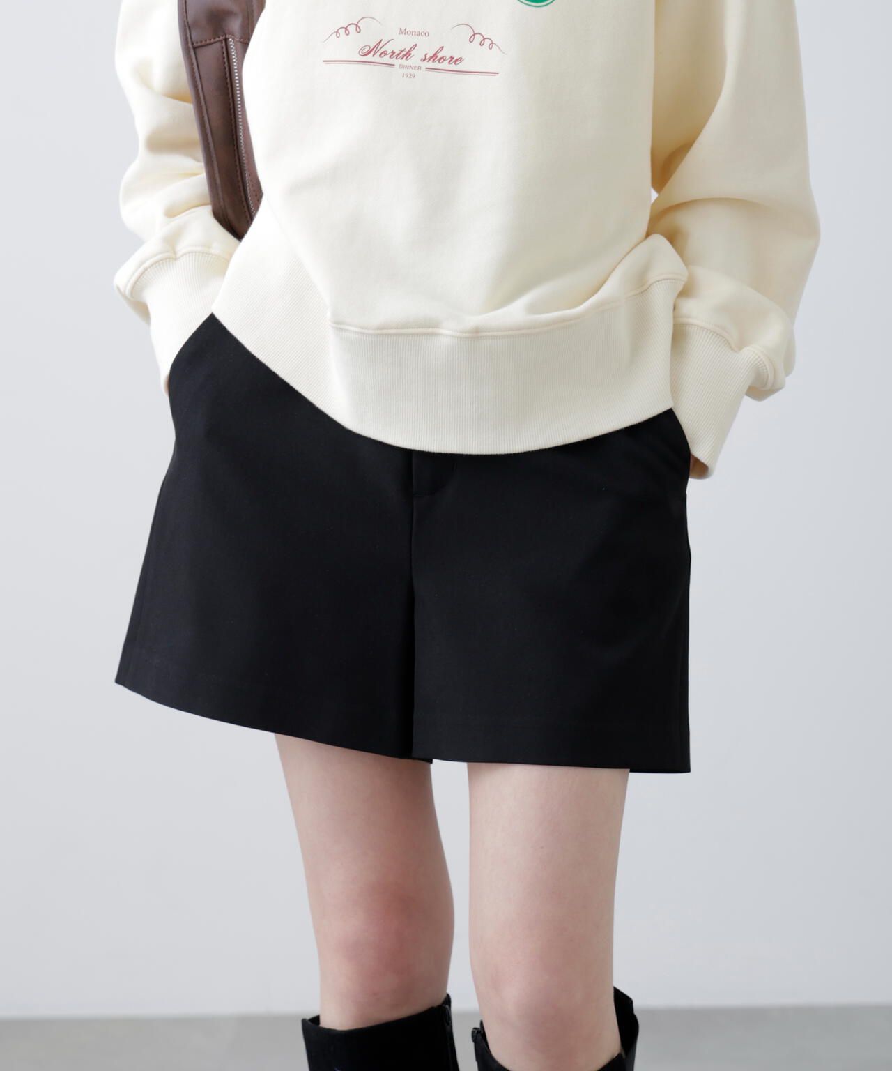 〈セットアップ対応〉ハイウエストショートパンツ