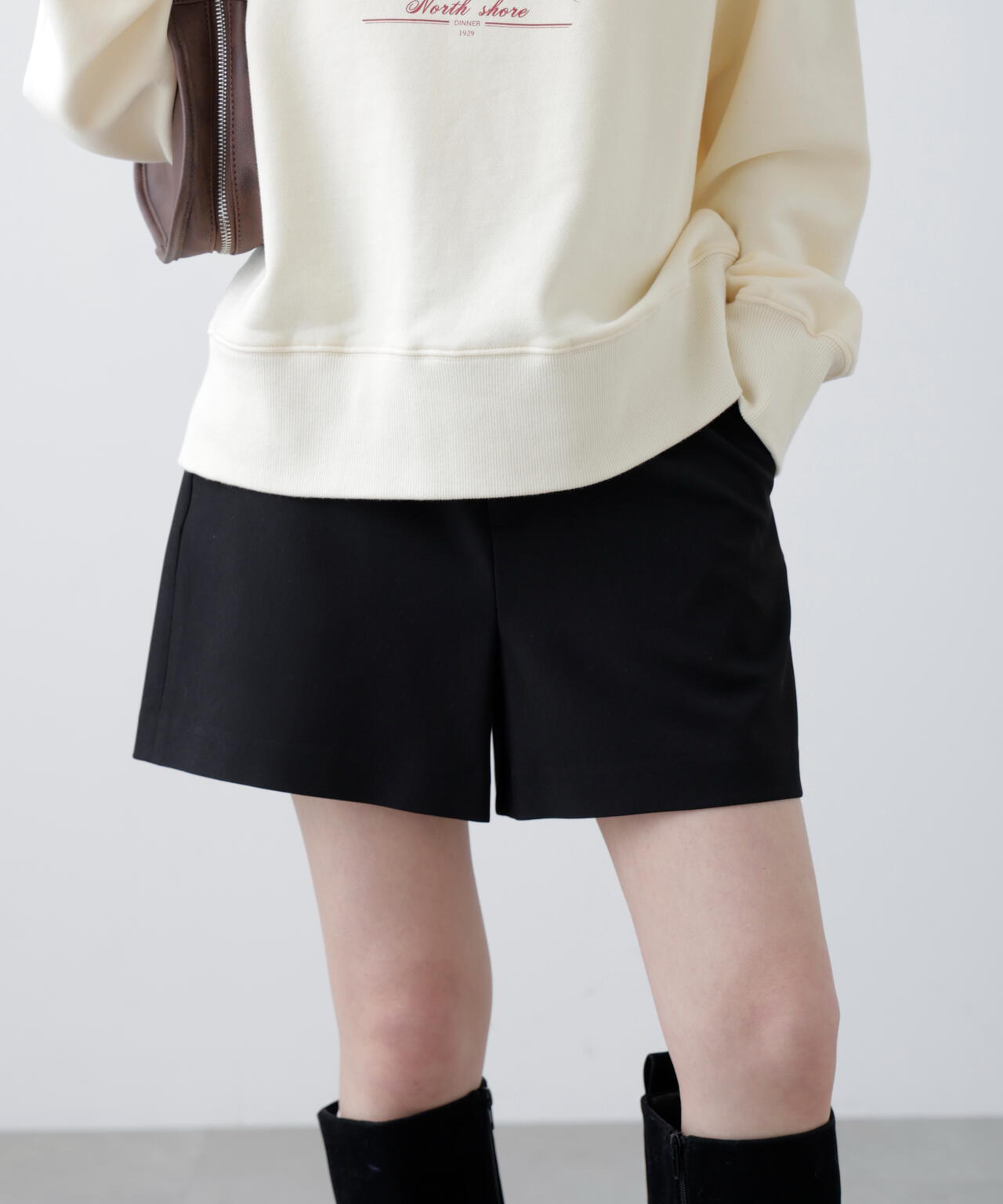 〈セットアップ対応〉ハイウエストショートパンツ