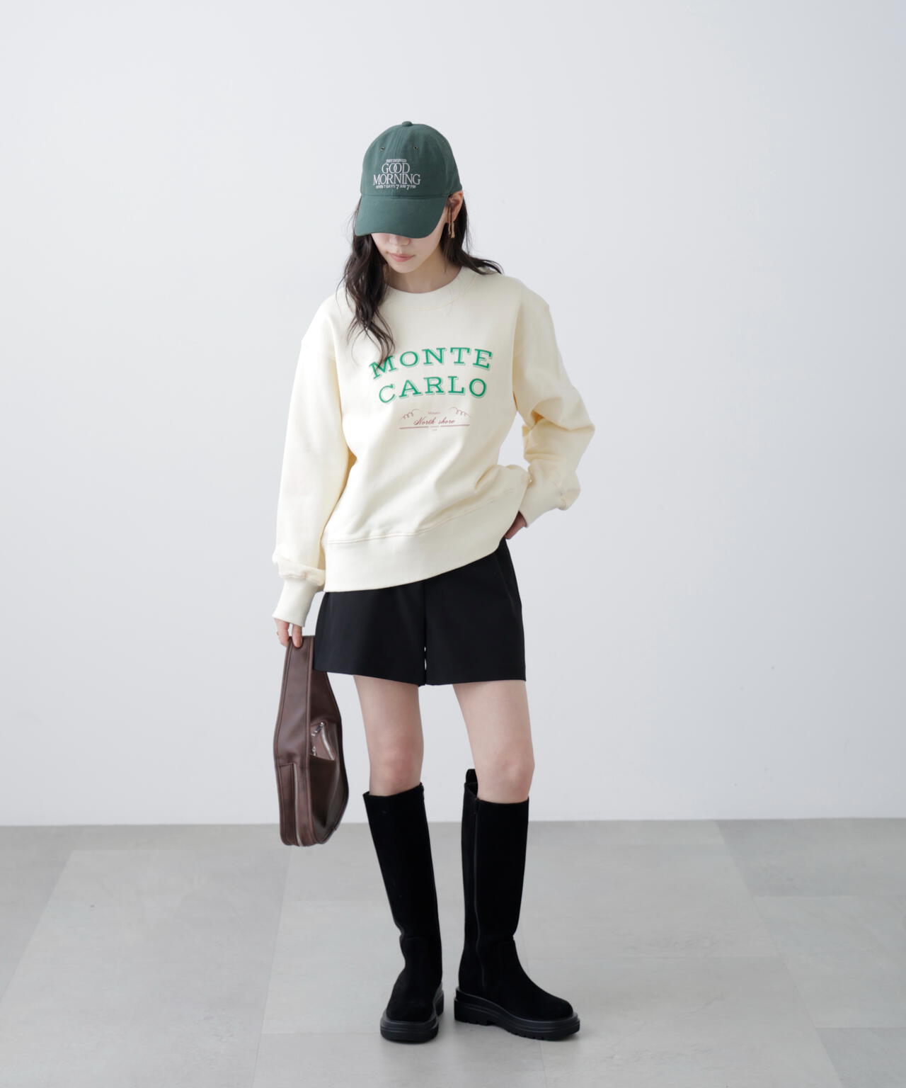 〈セットアップ対応〉ハイウエストショートパンツ