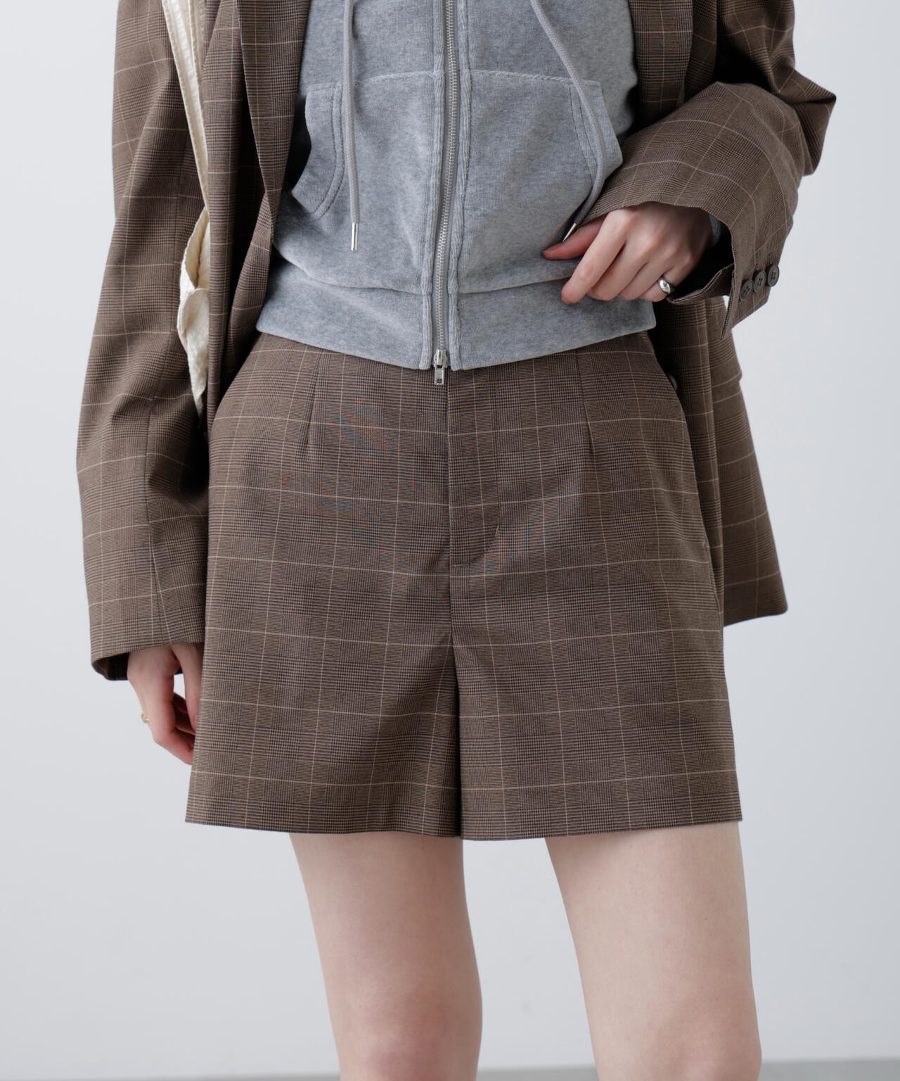 〈セットアップ対応〉ハイウエストショートパンツ