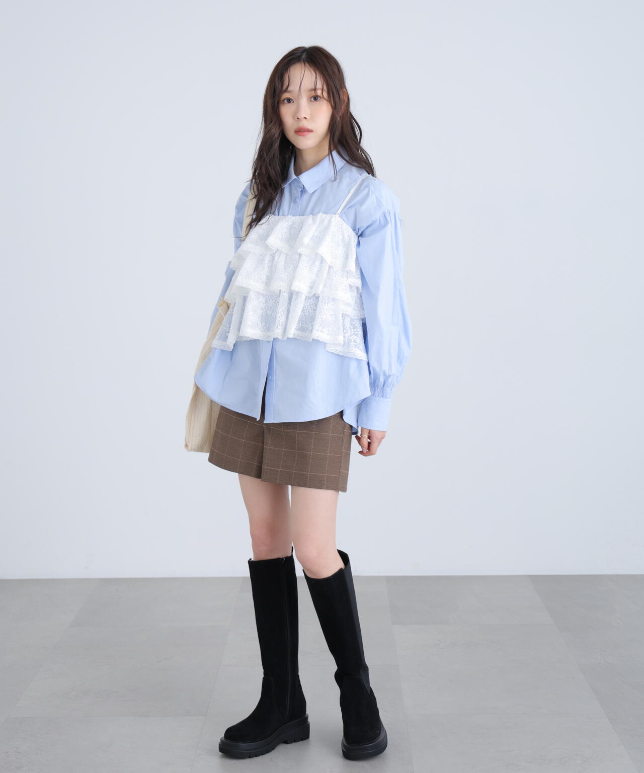 〈セットアップ対応〉ハイウエストショートパンツ