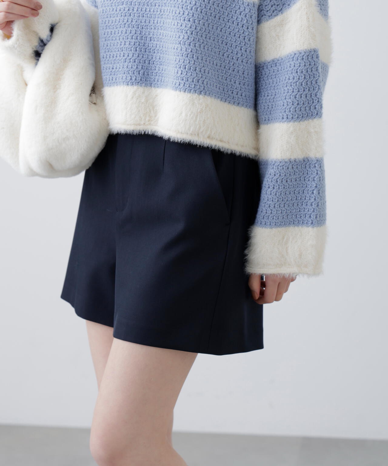 〈セットアップ対応〉ハイウエストショートパンツ