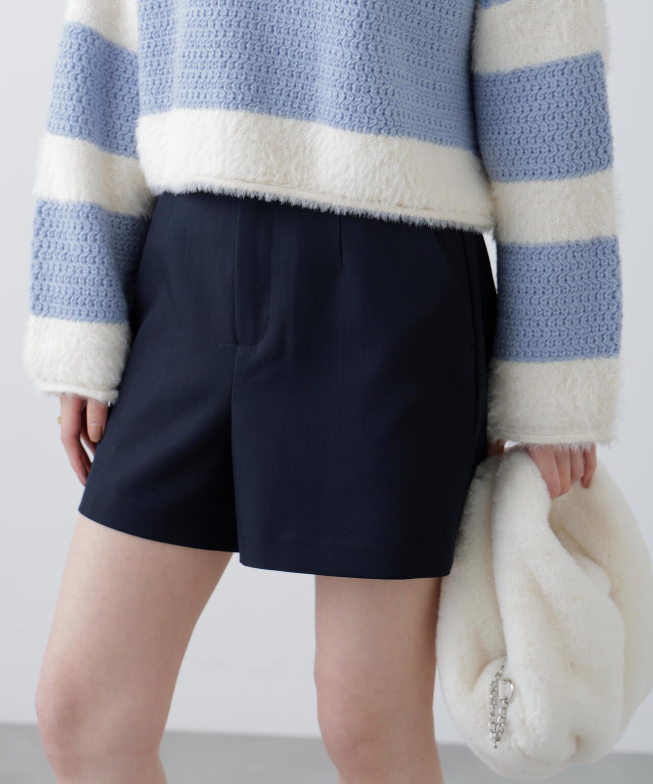 〈セットアップ対応〉ハイウエストショートパンツ